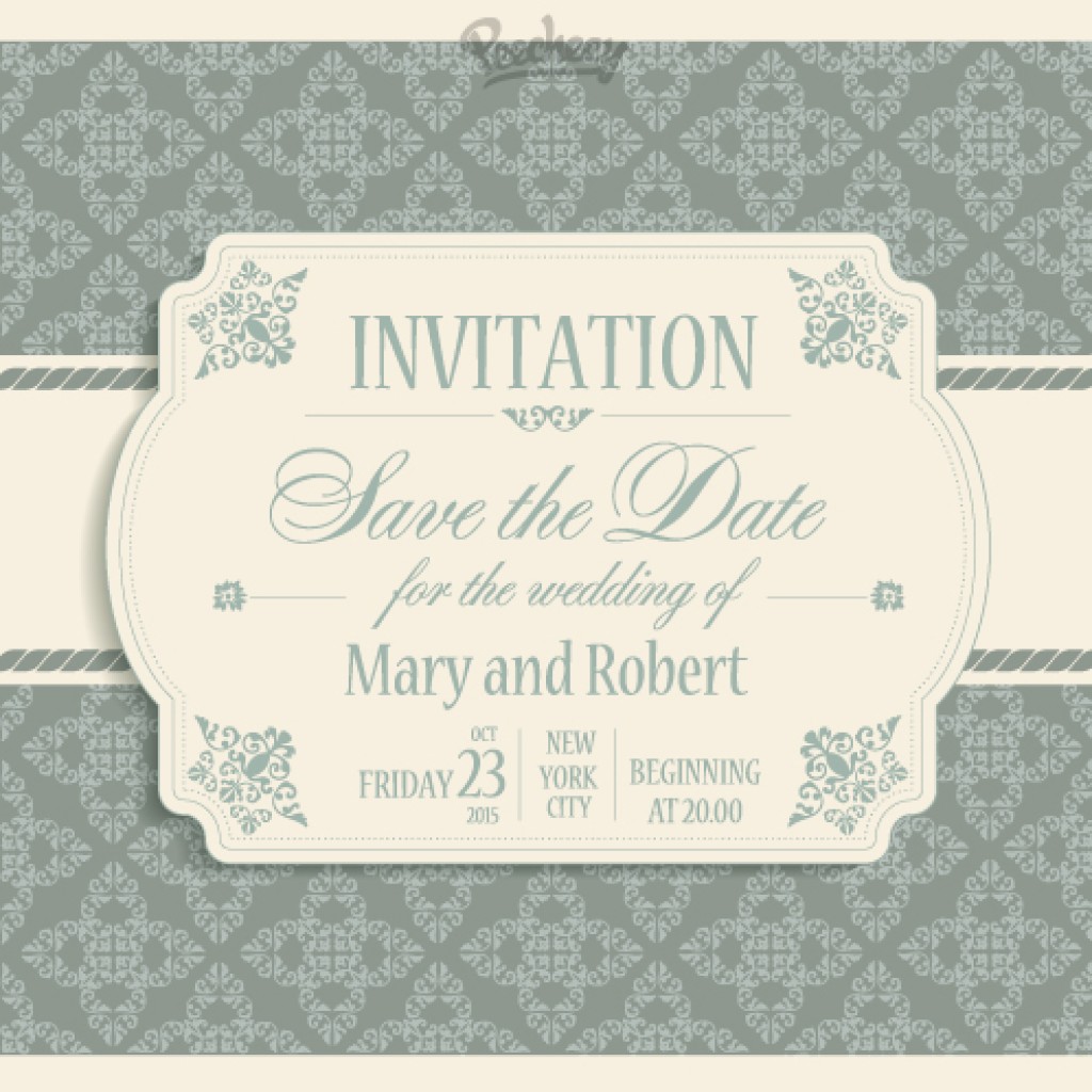 victorian style wedding invitation