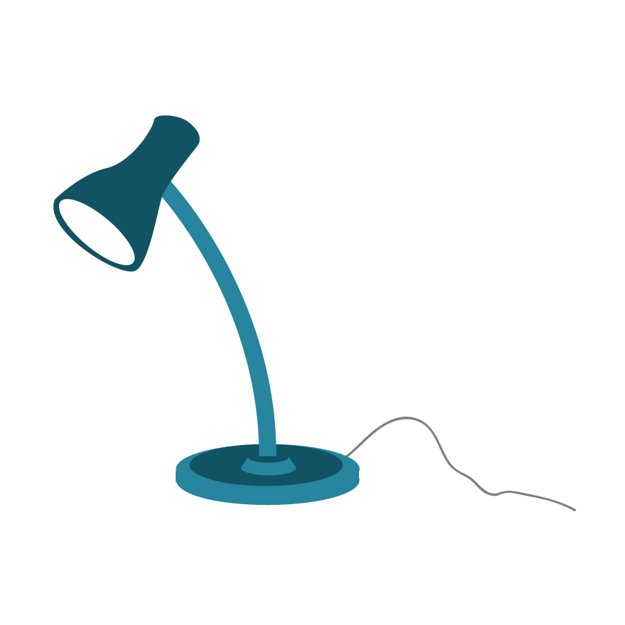 blue stylised lamp illustration