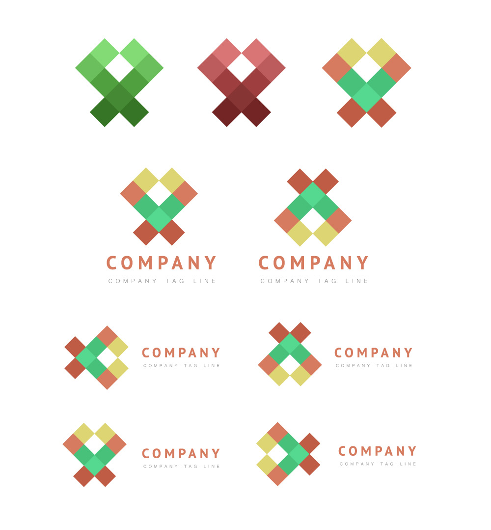 corporate colored square logo design