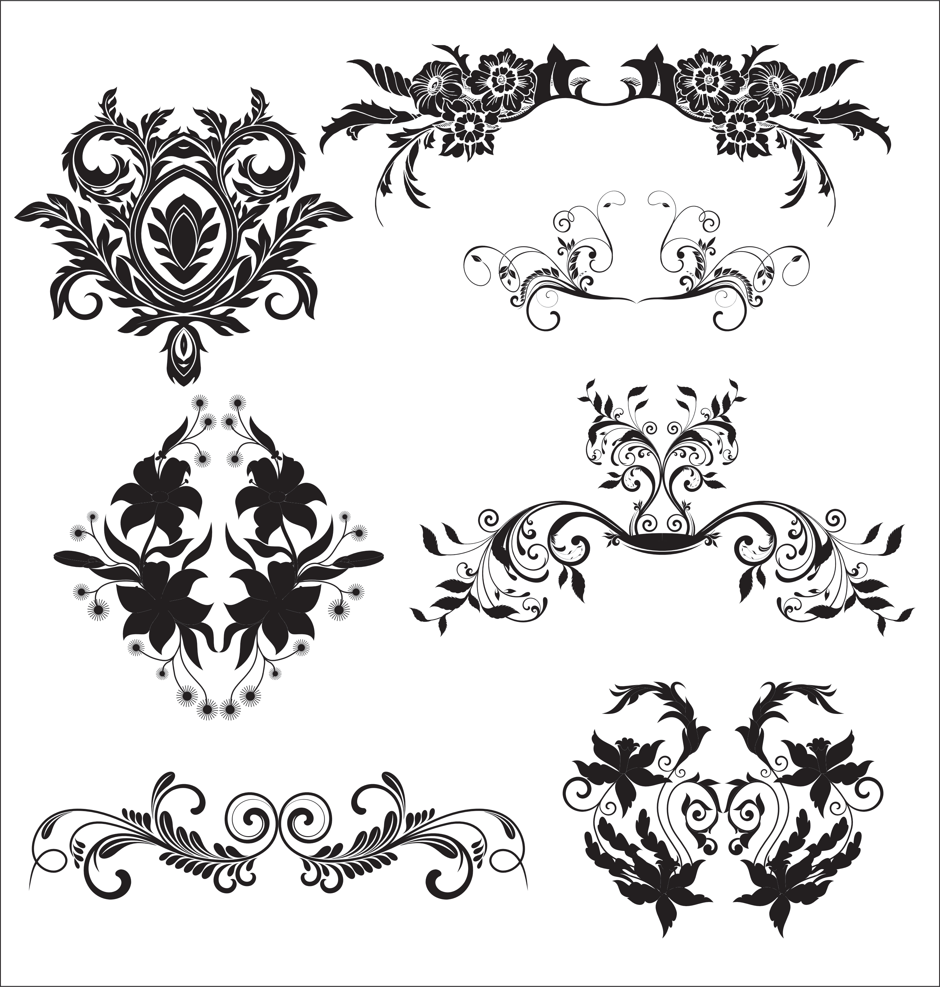 floral elements vector