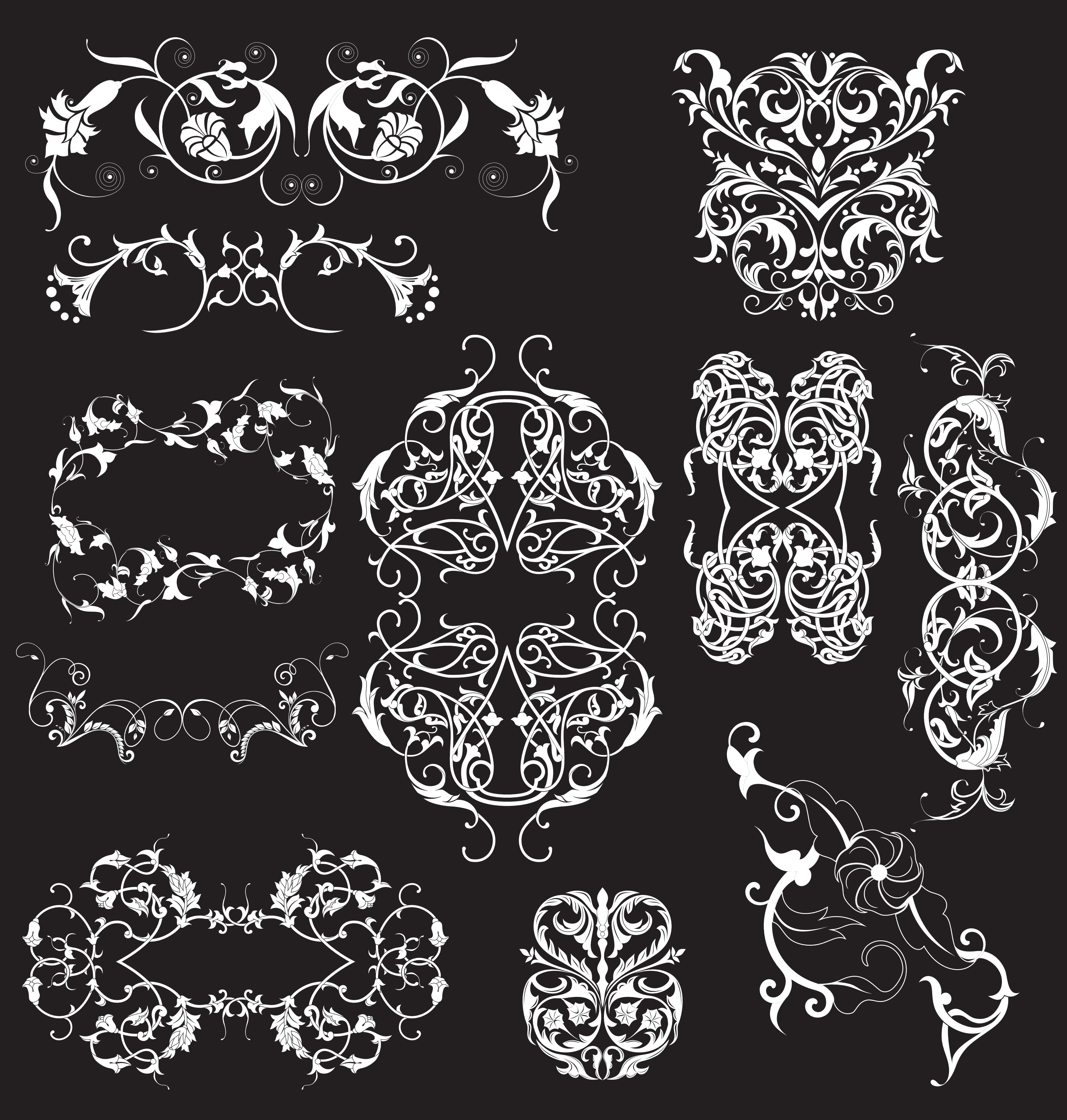 floral elements vector