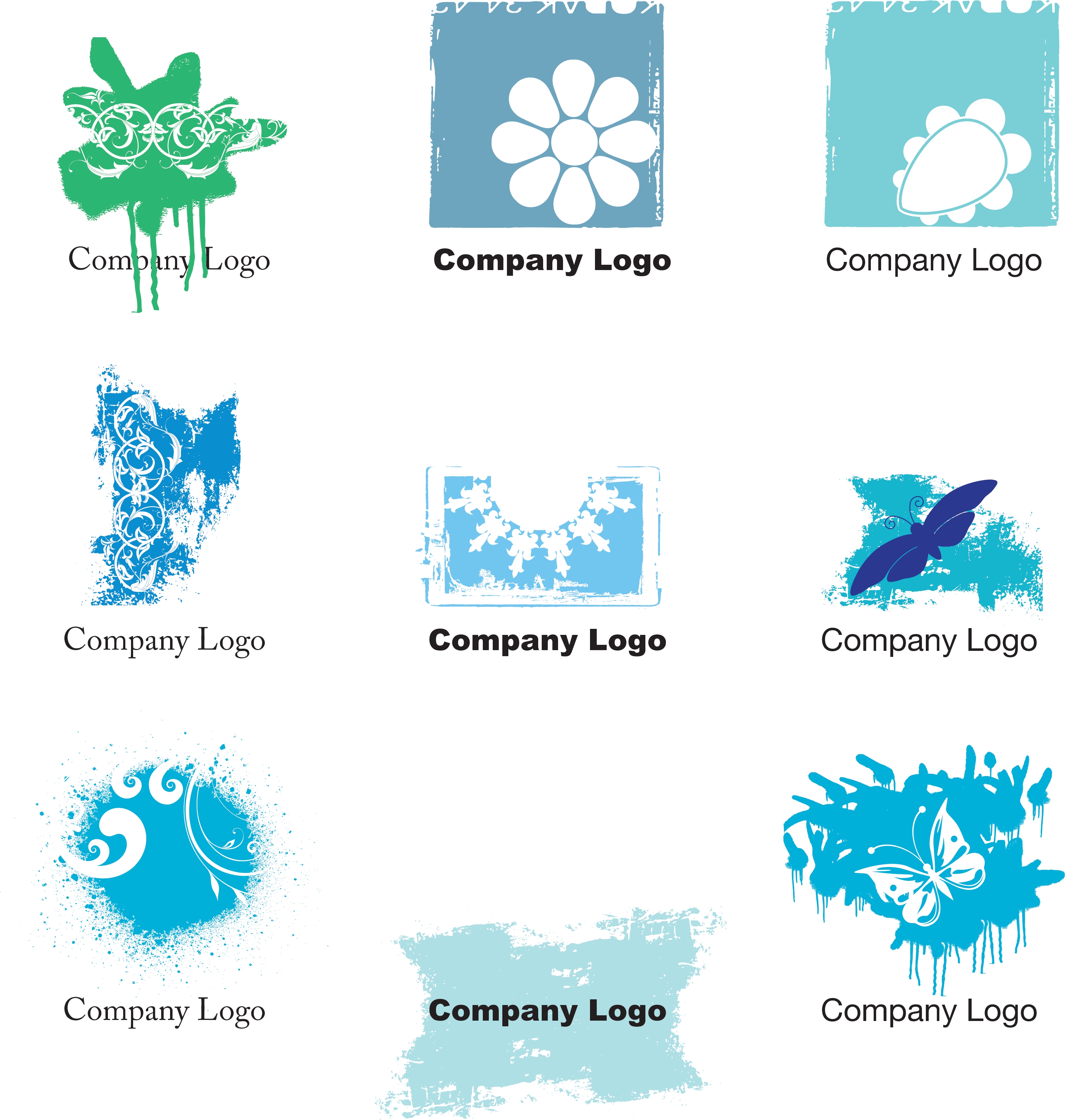 grunge logos vector