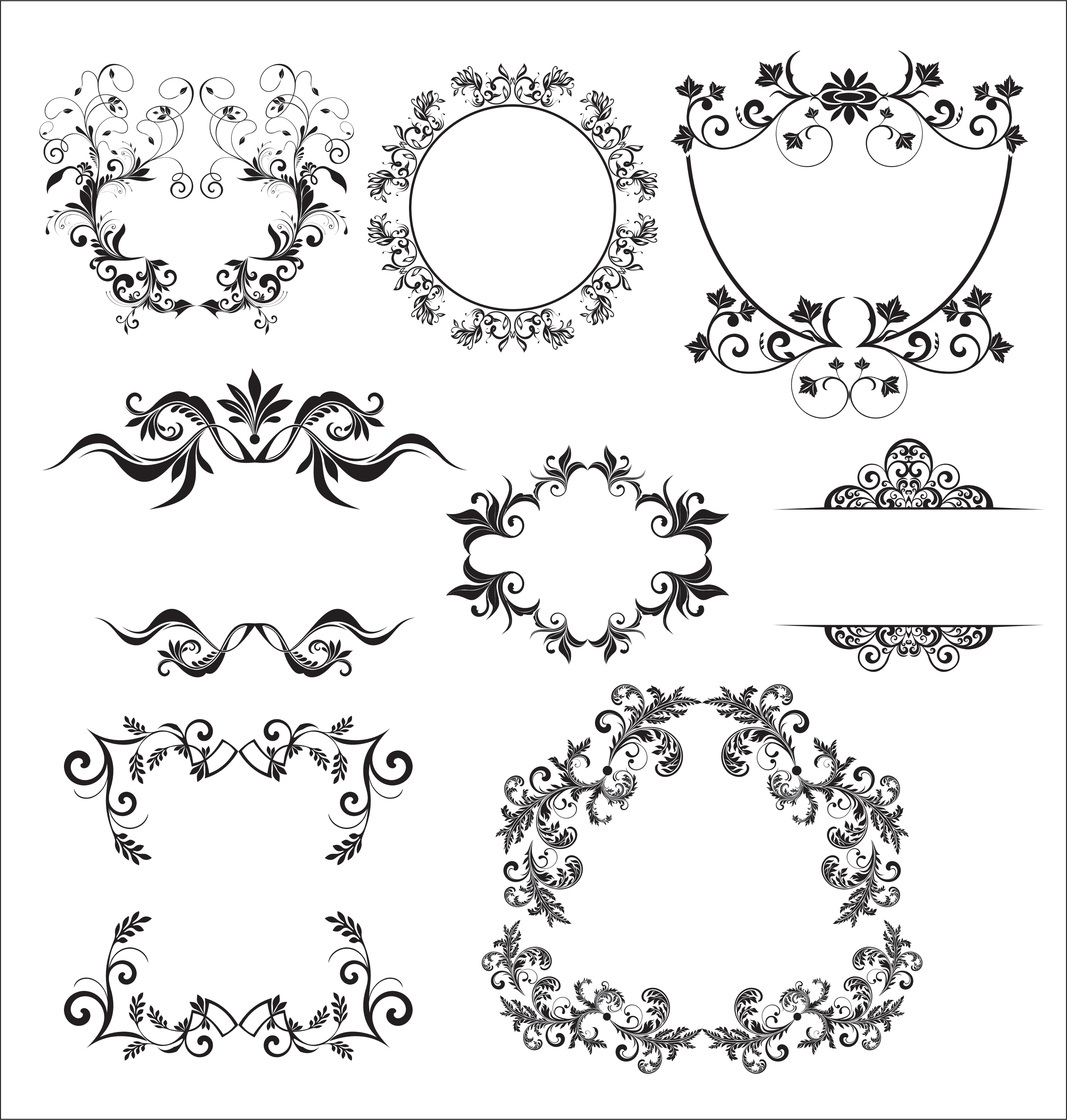 floral elements vector