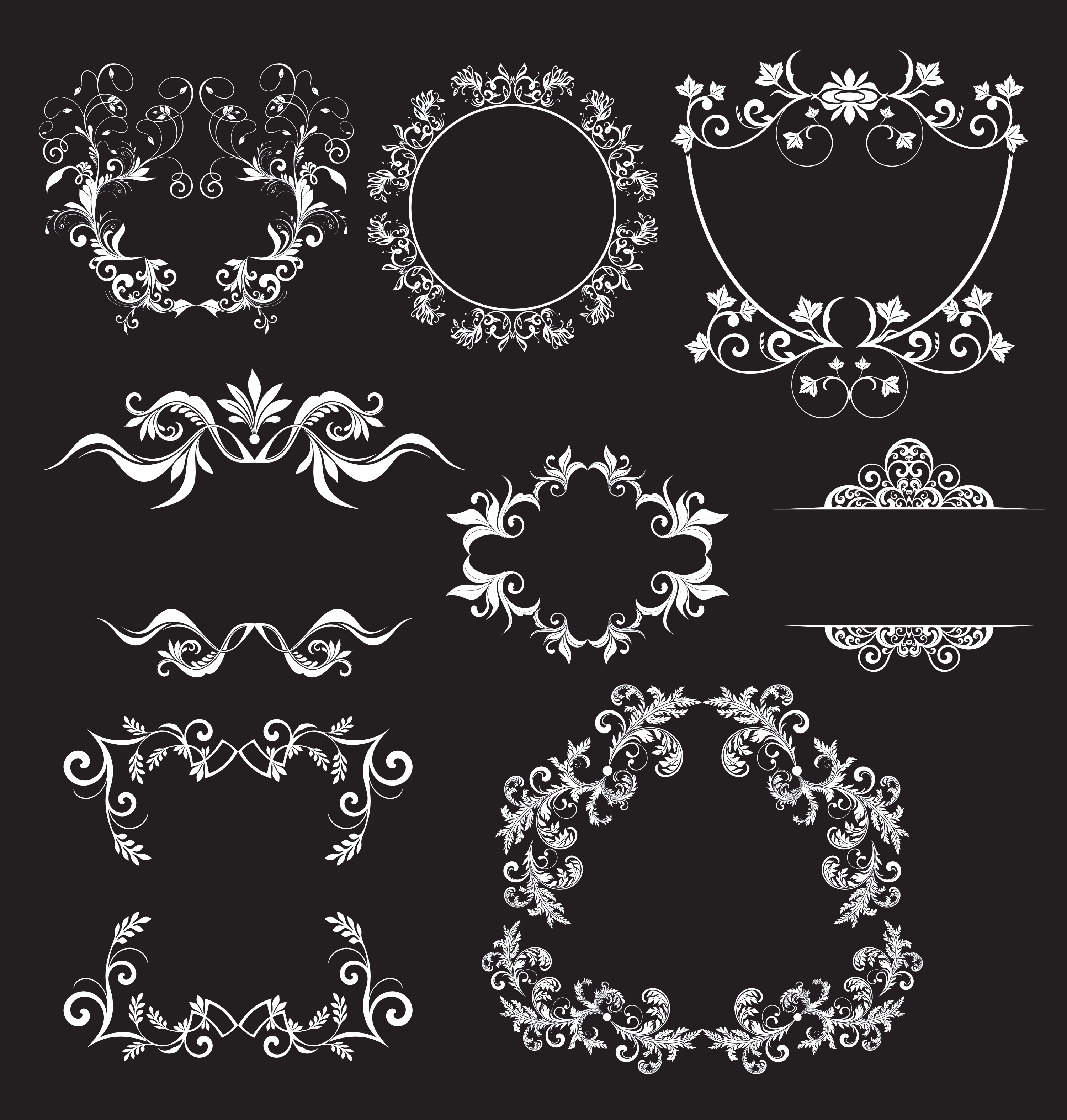 floral elements vector