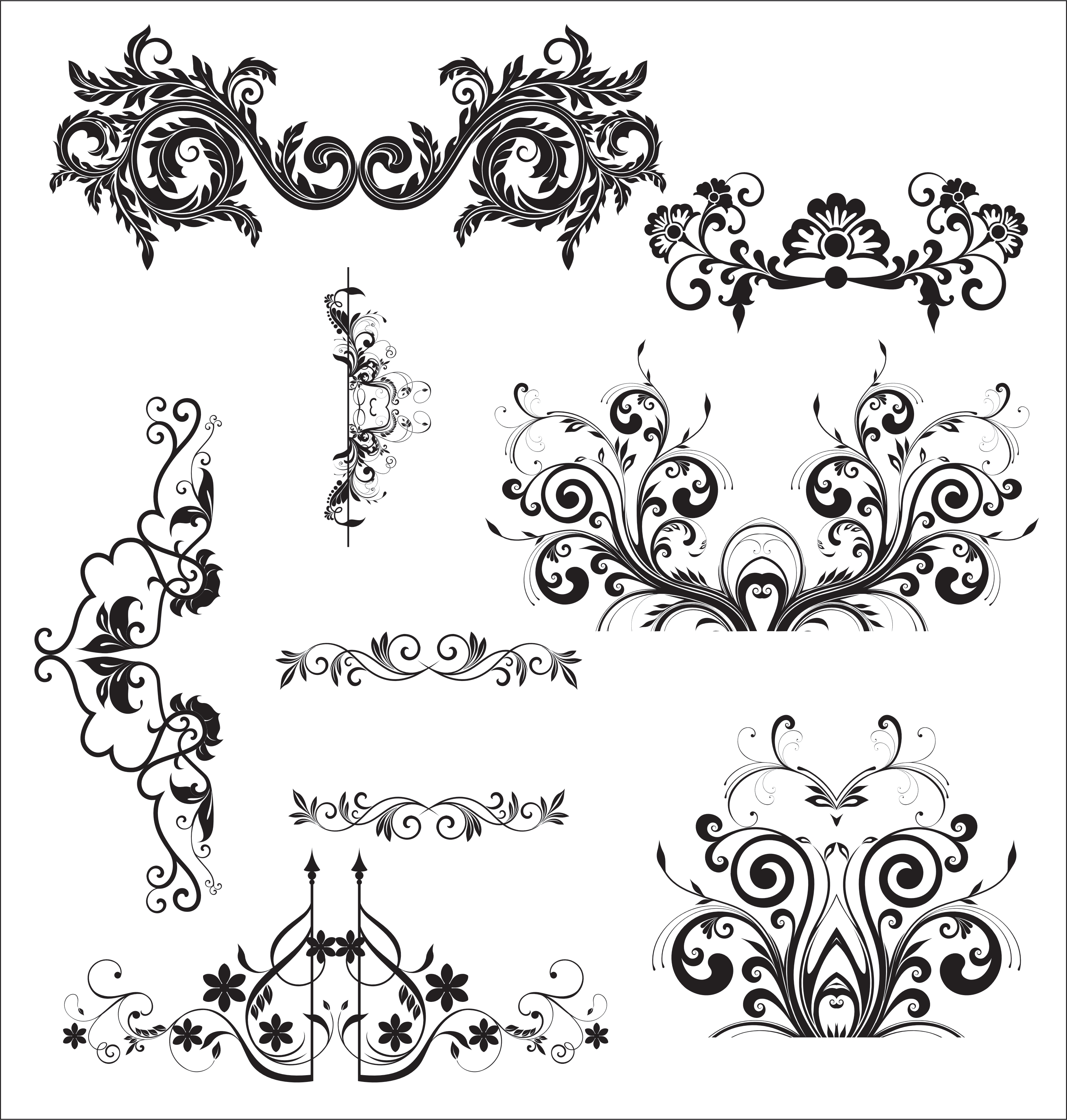 floral elements vector