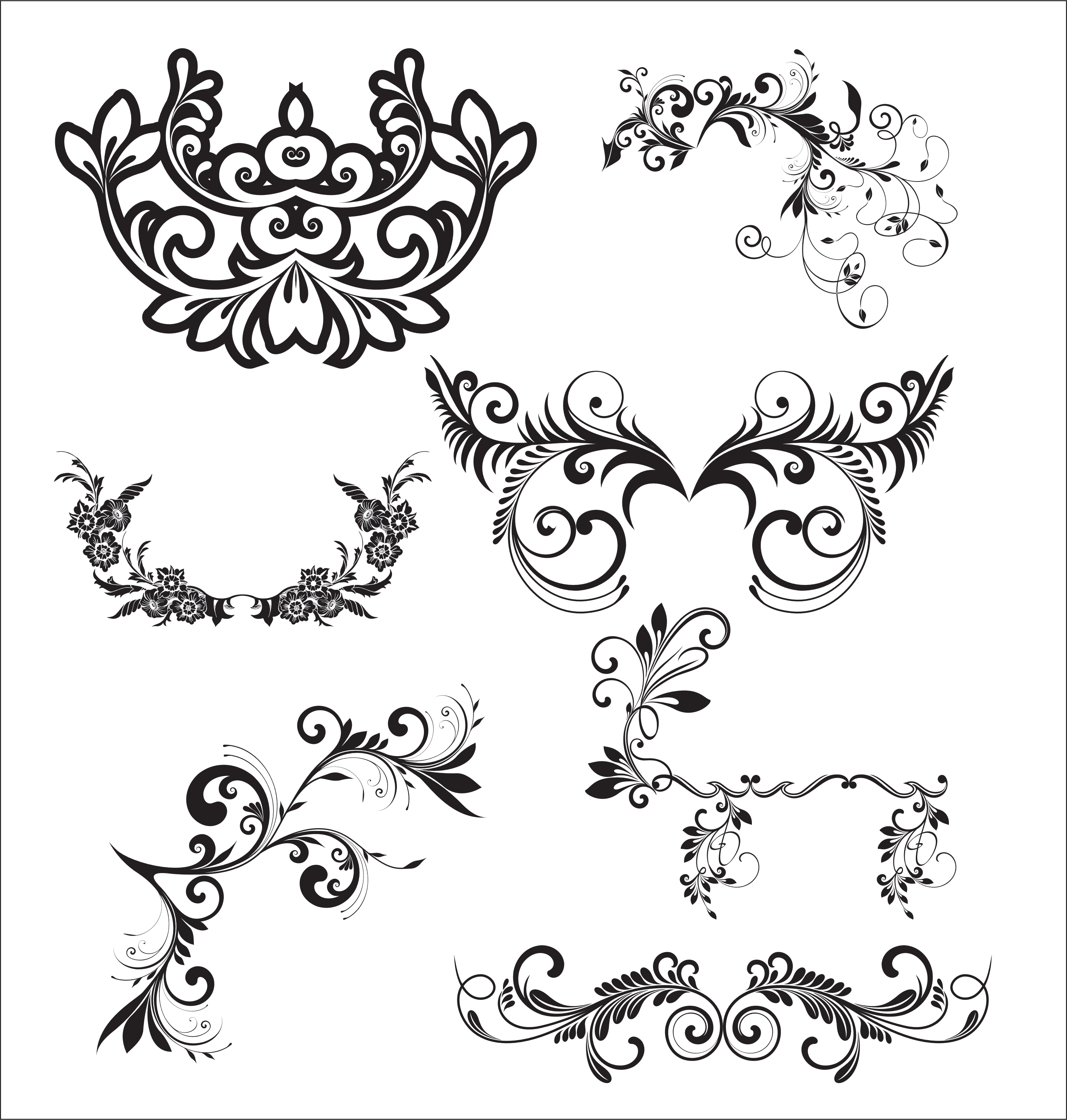 floral elements vector