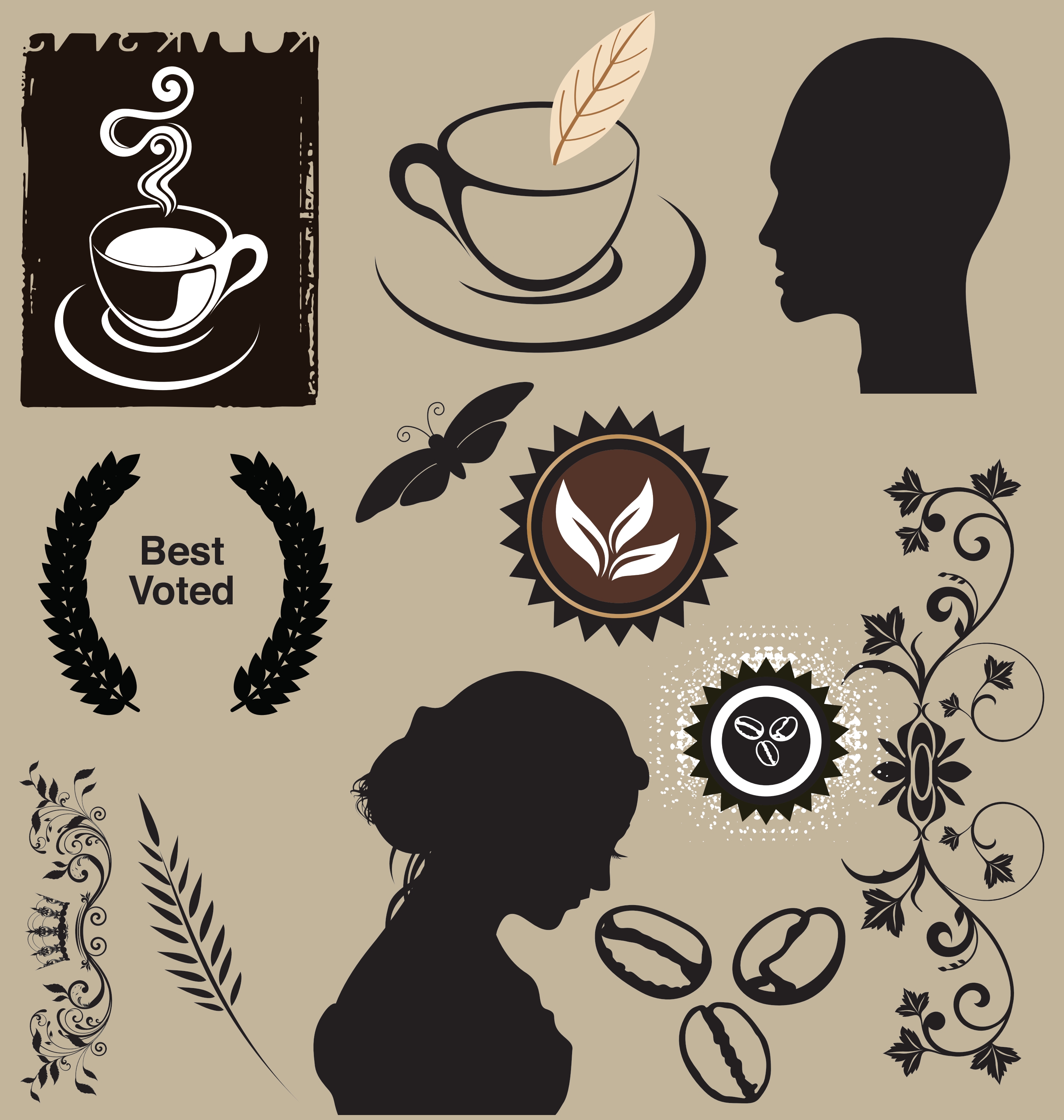 coffee elements vector