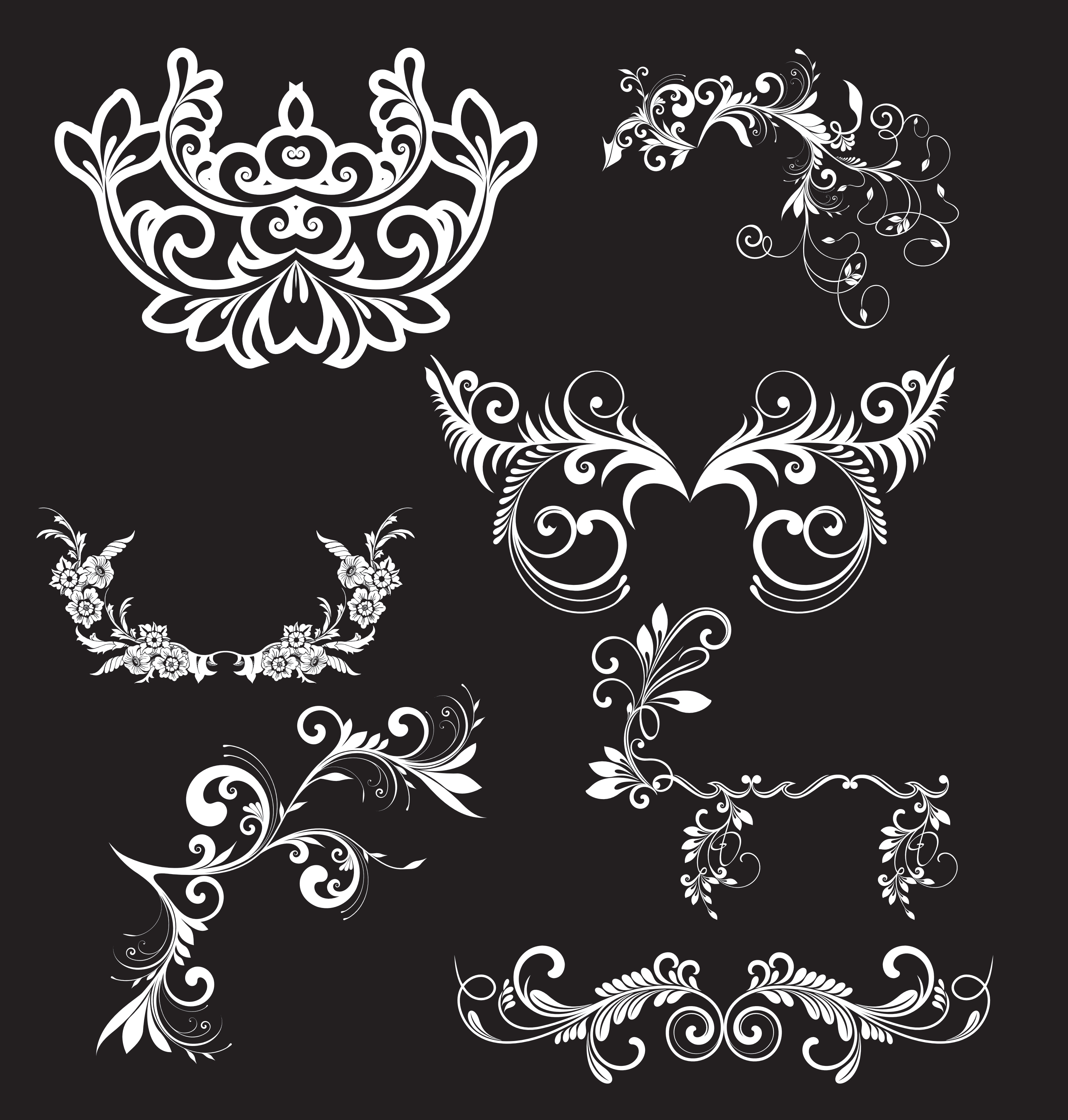 floral elements vector