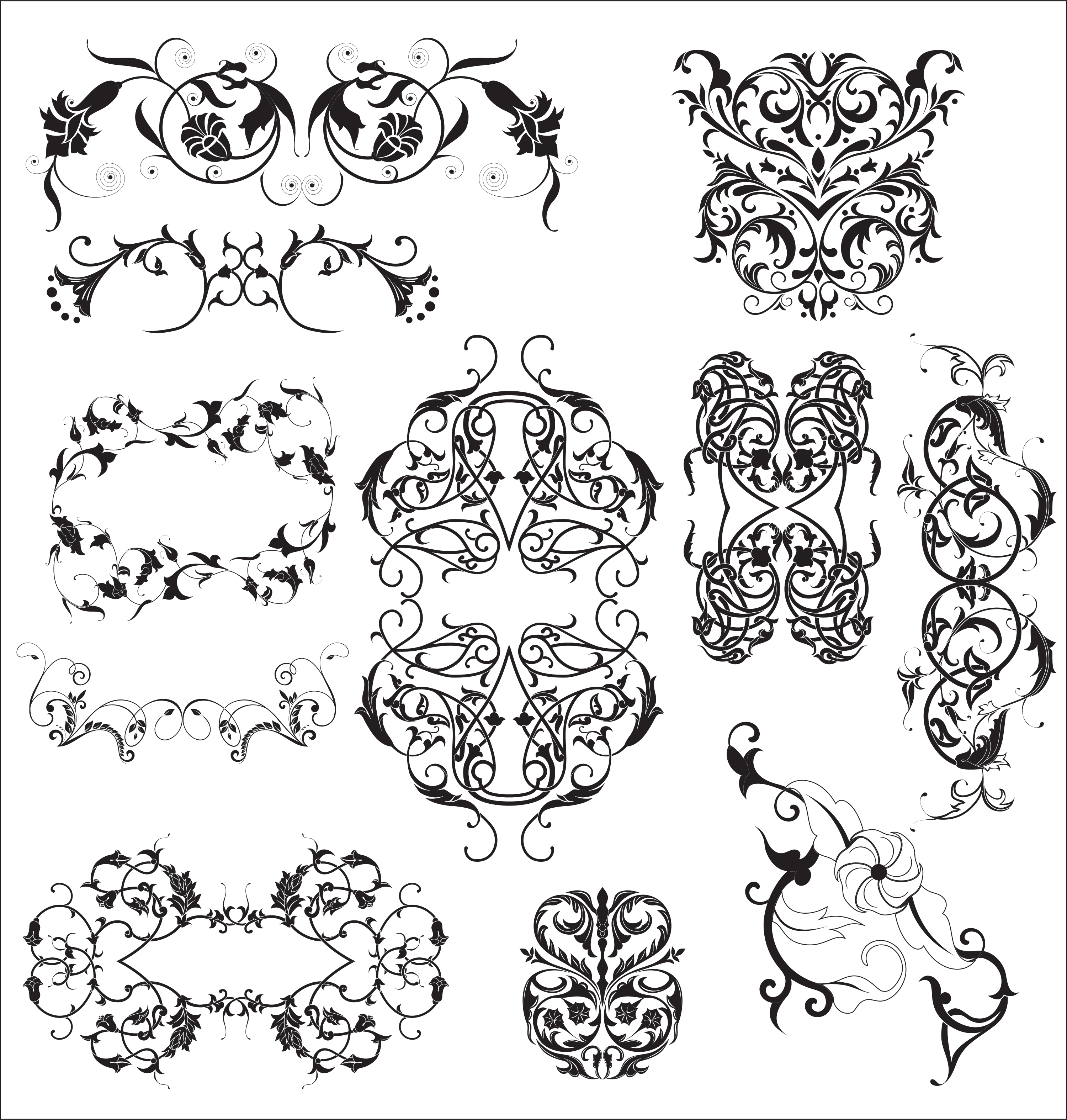 floral elements vector