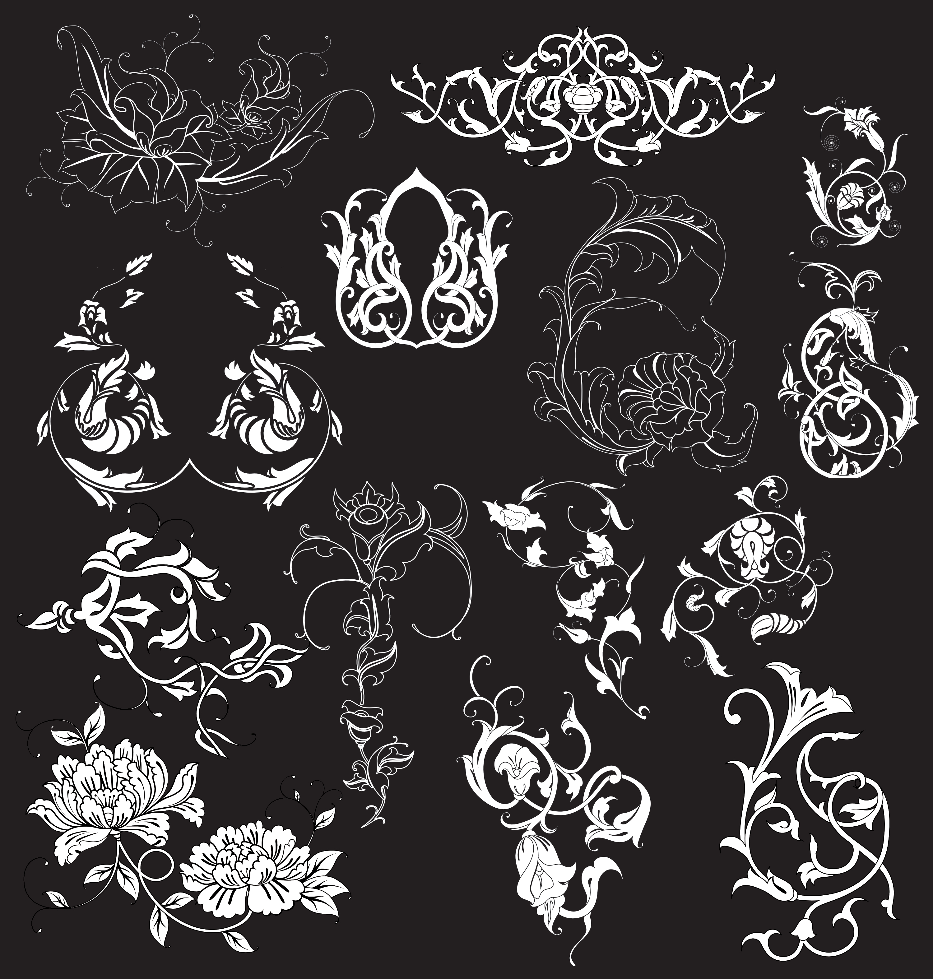 floral elements vector