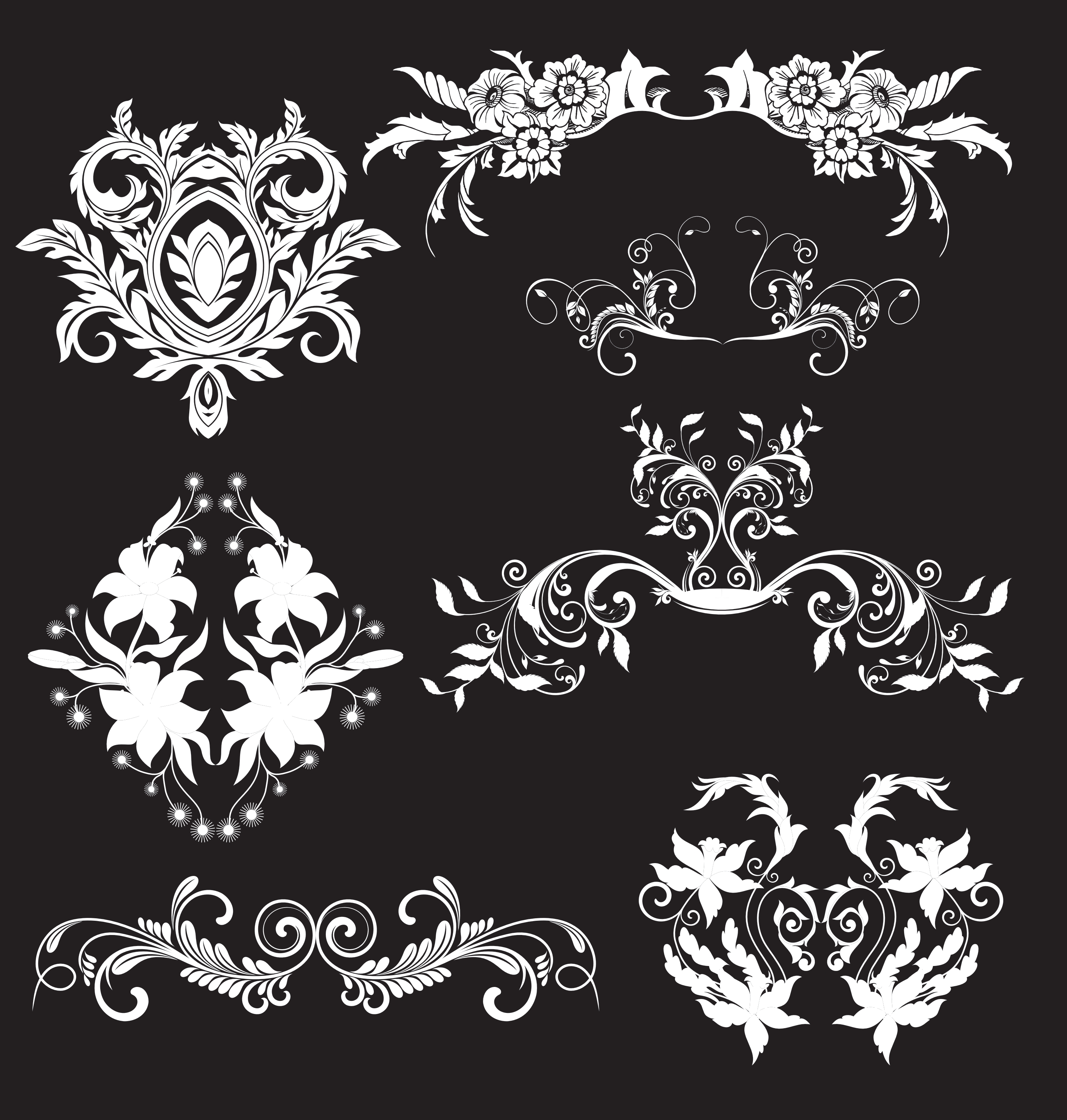 floral elements vector