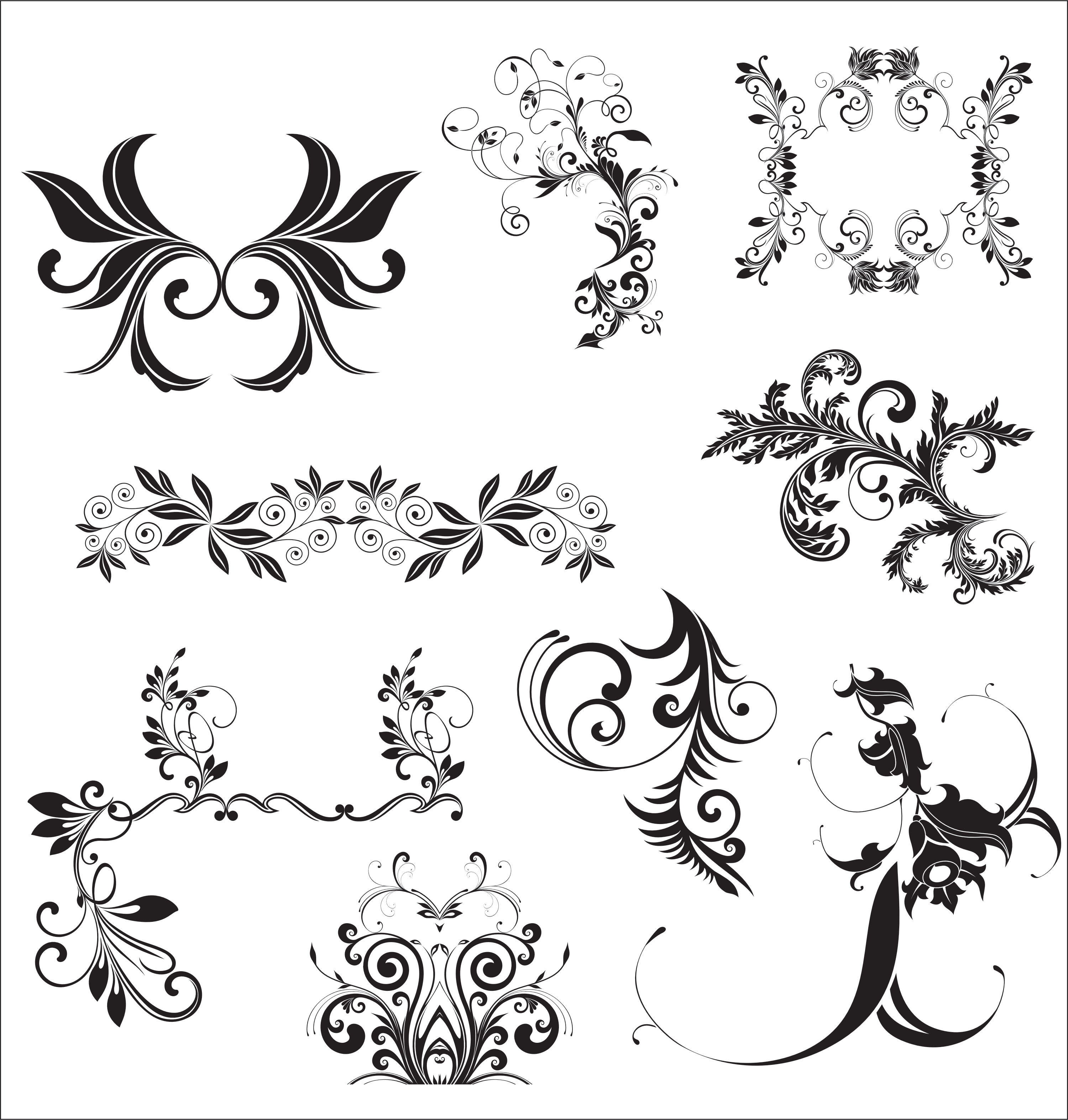 floral elements vector