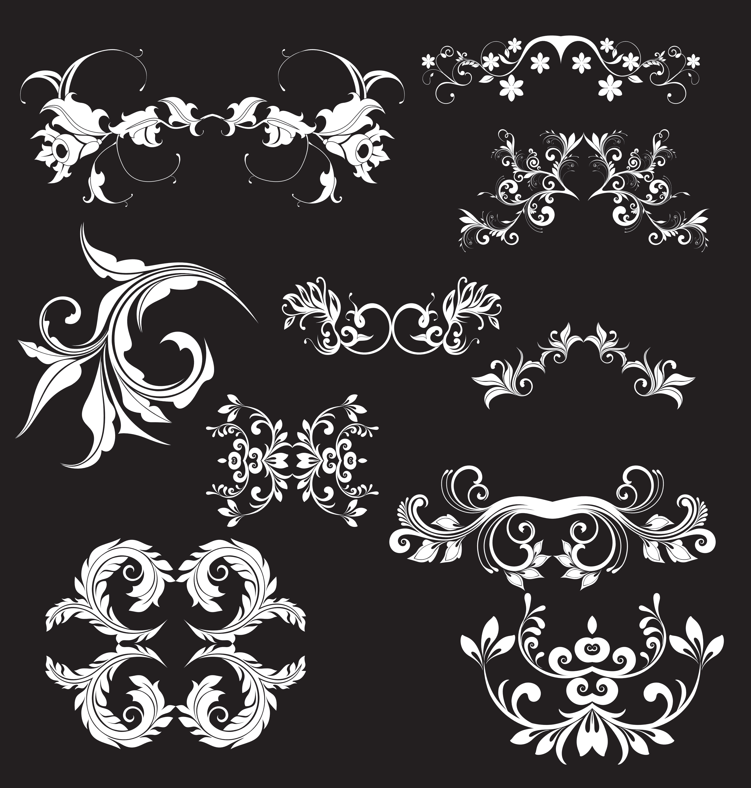 floral elements vector