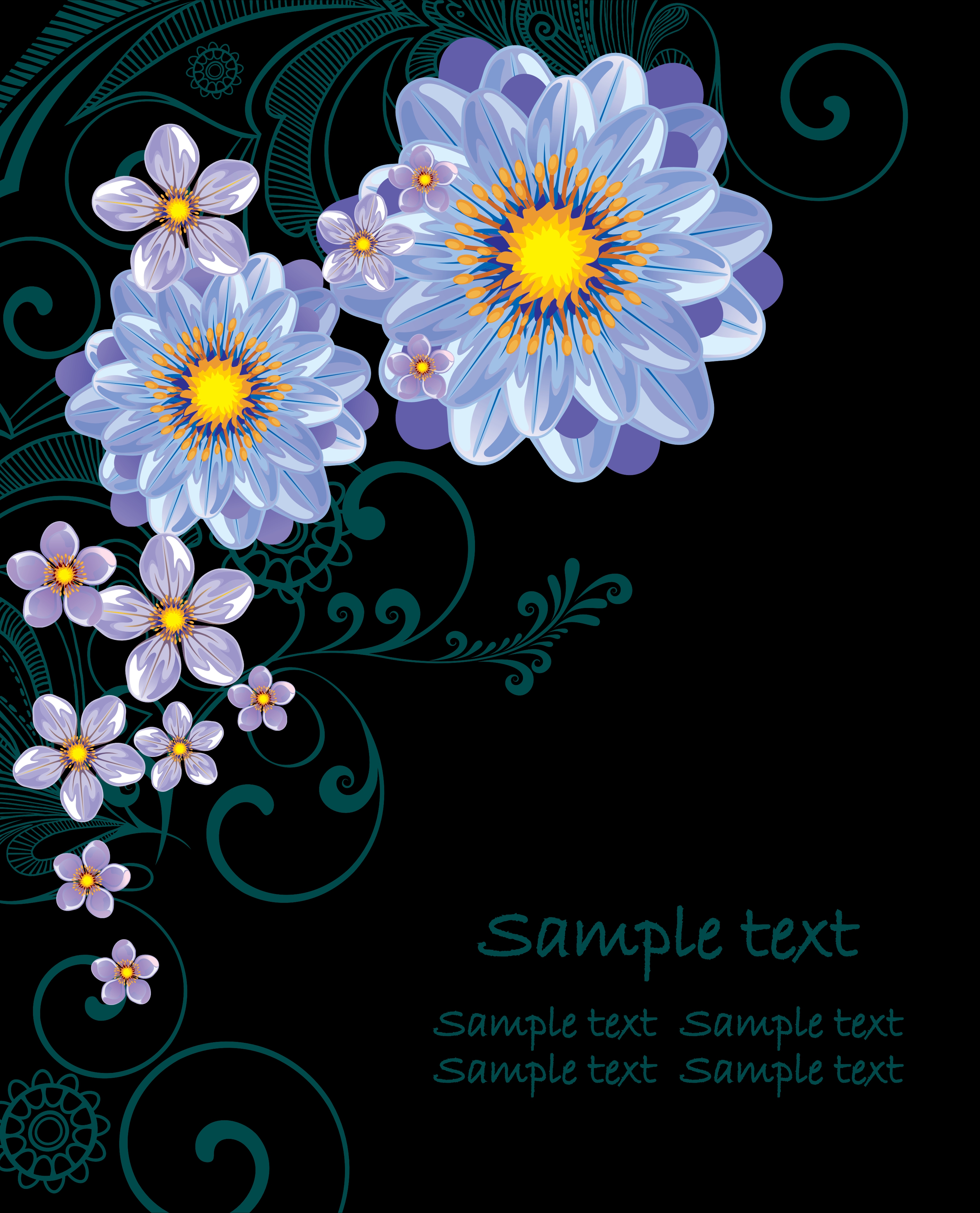 abstract flowers vector