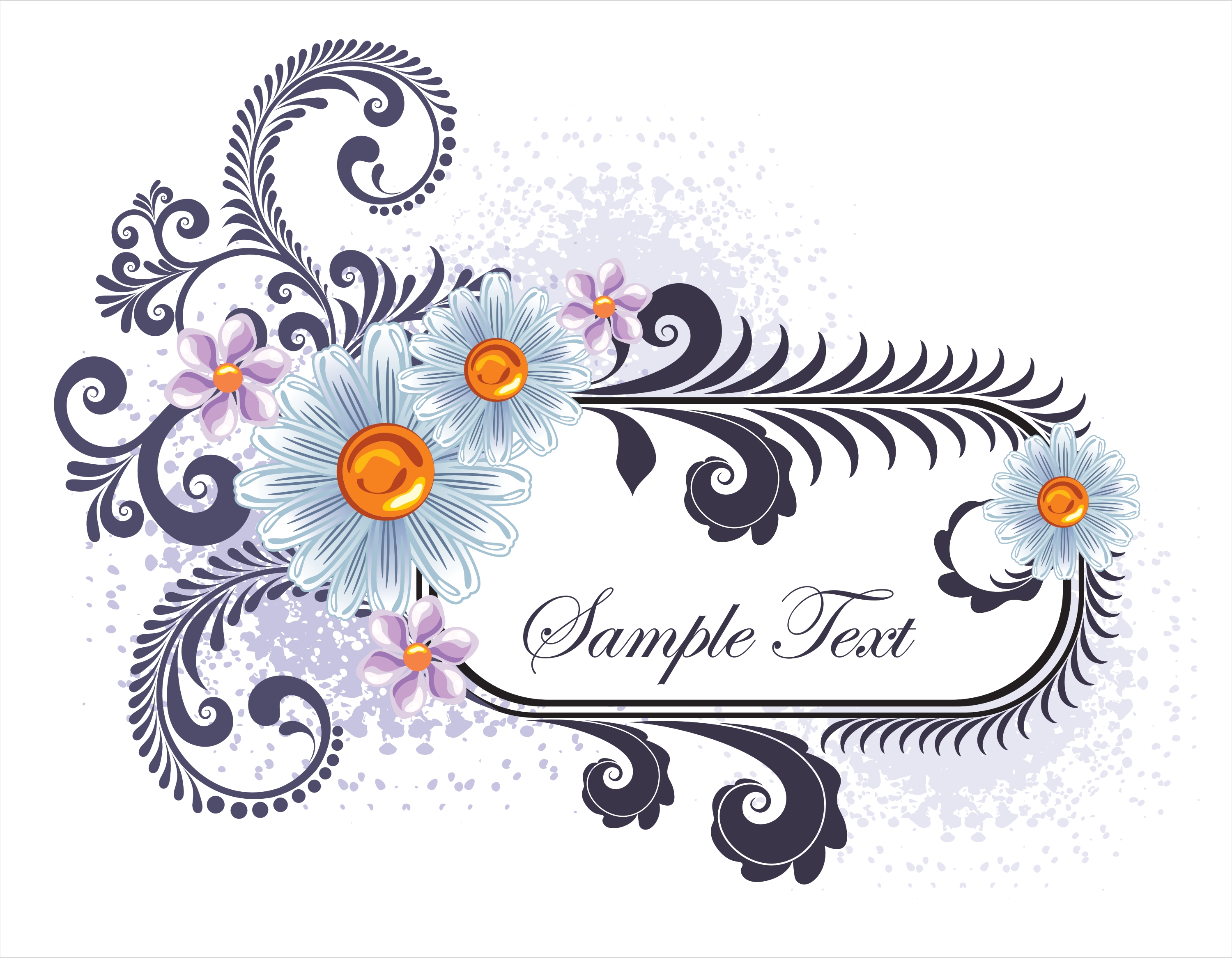 floral frame vector