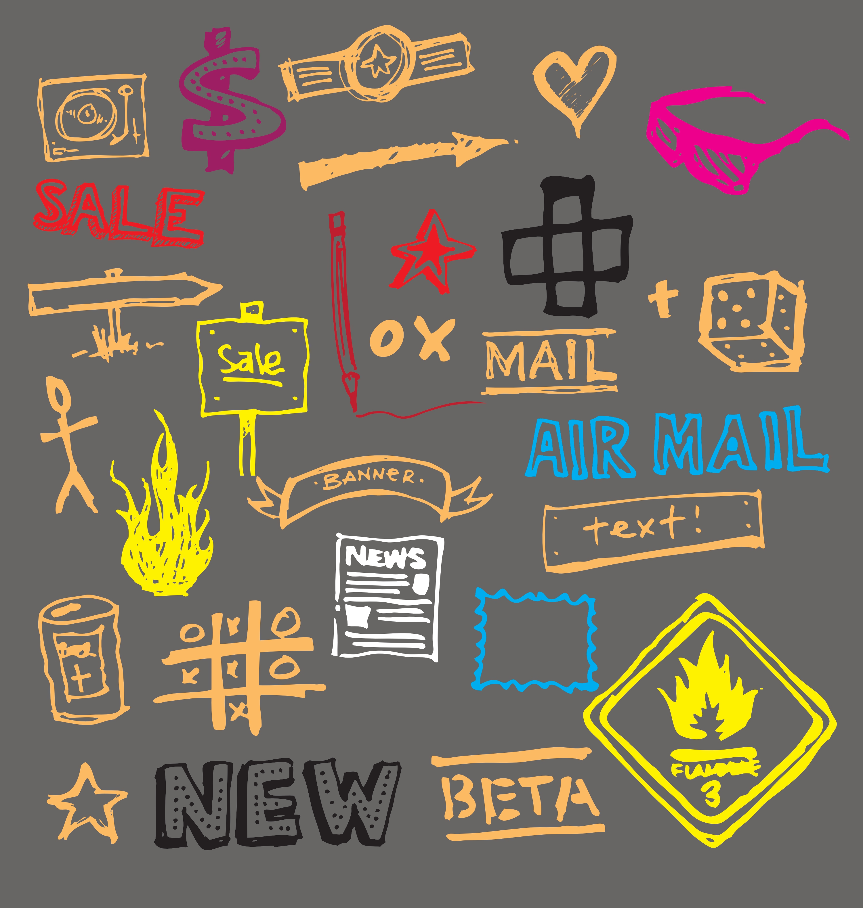 doodle set vector