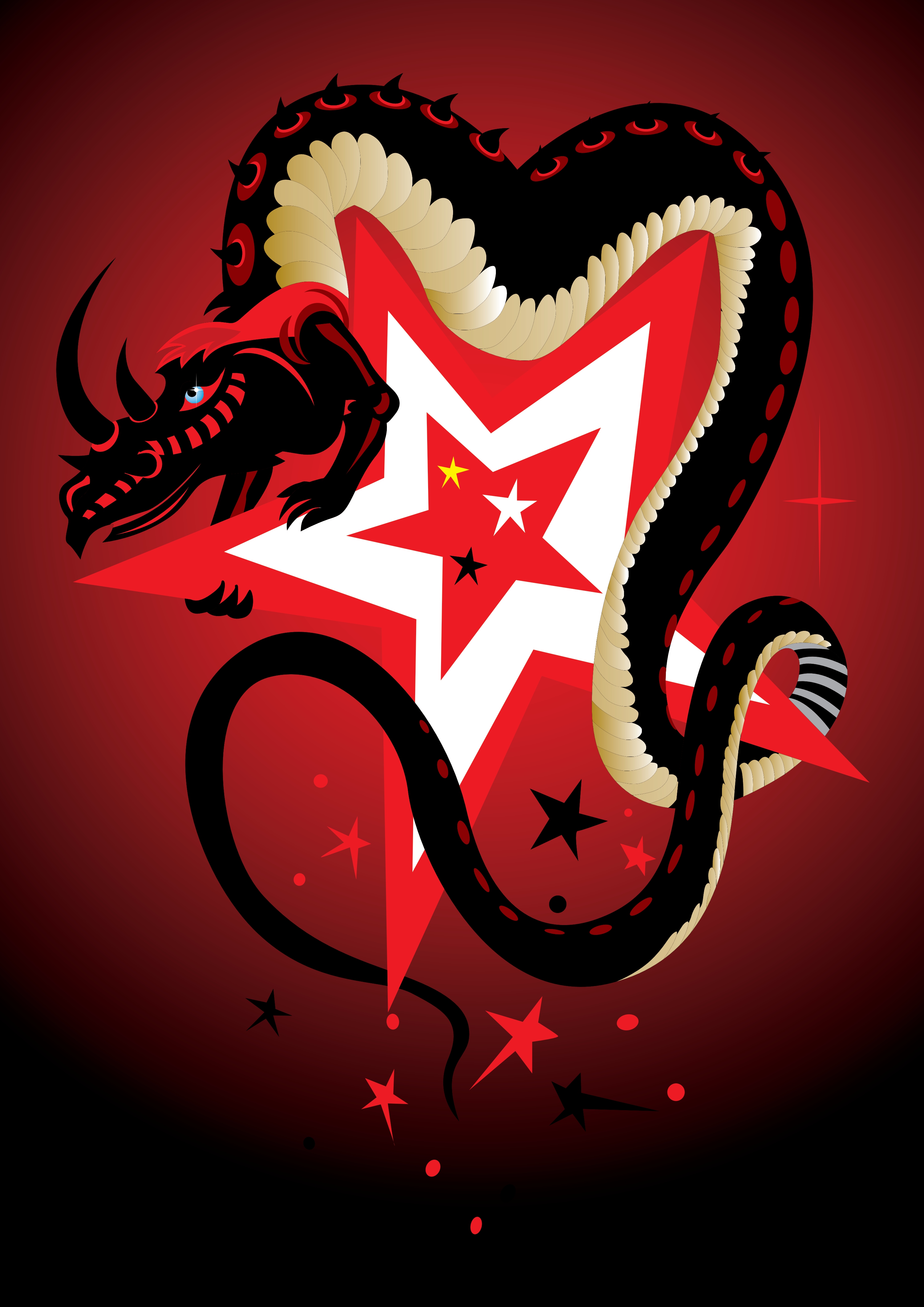 dragon and star vector