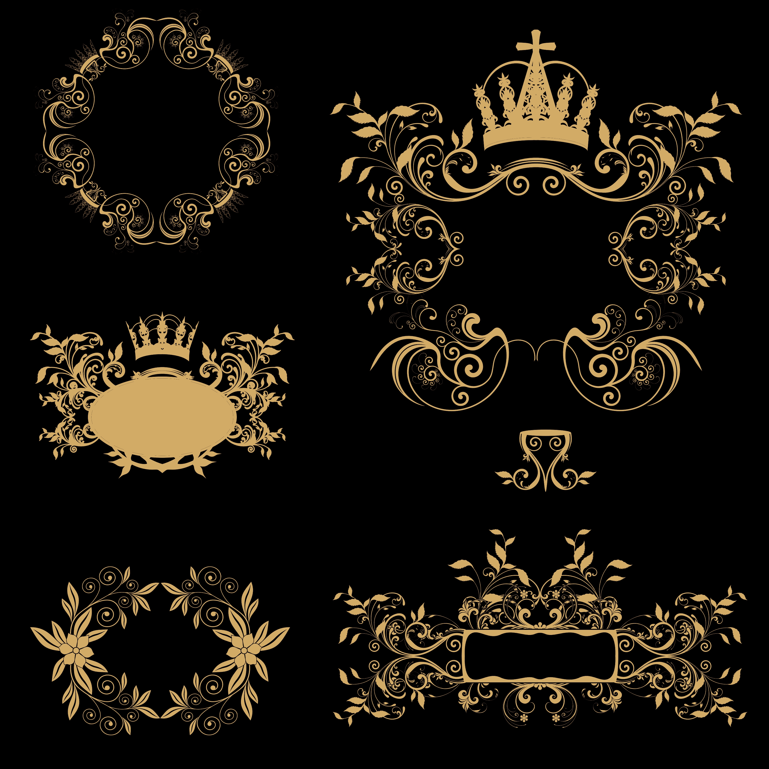 golden frames vector