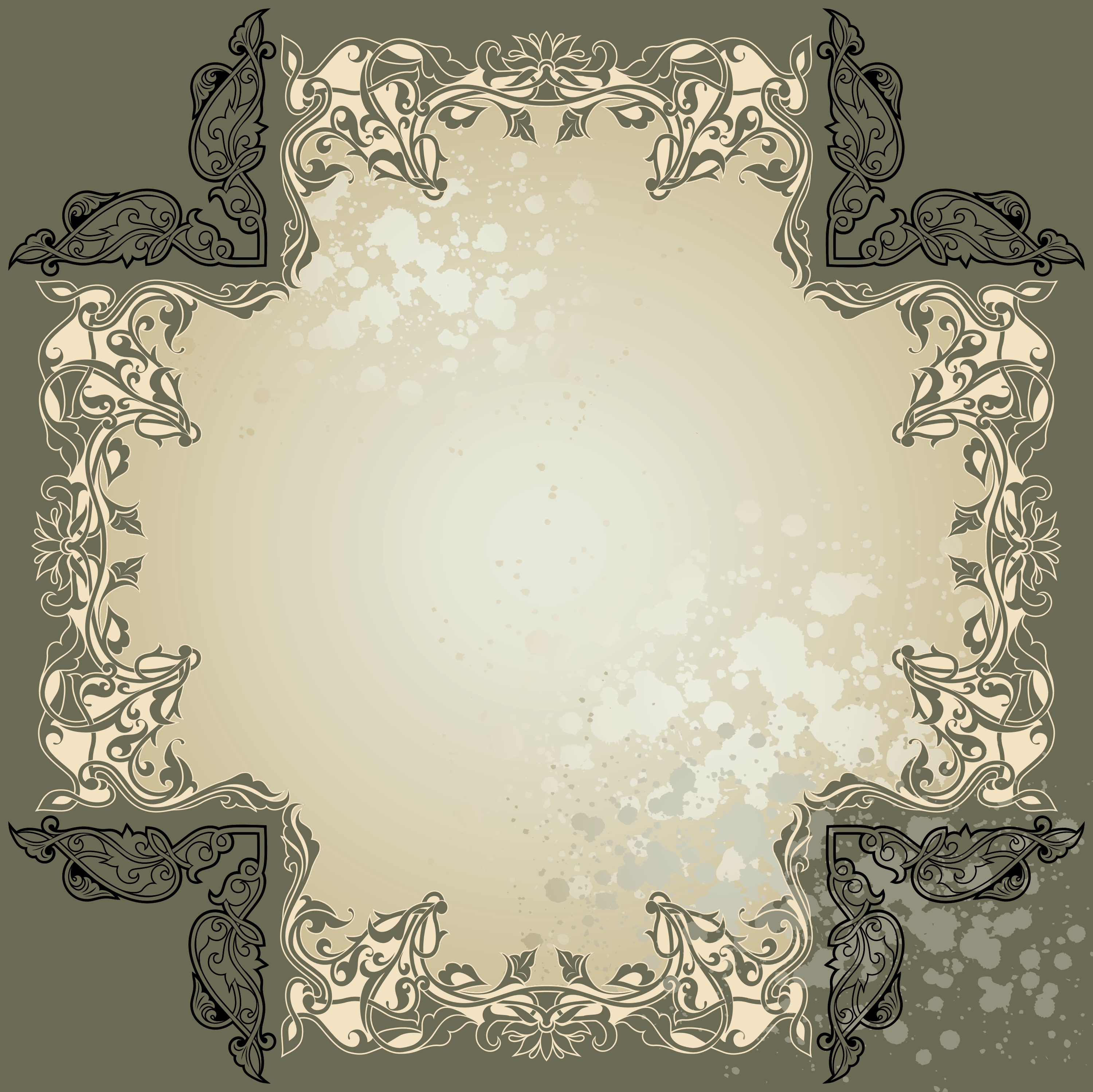 vintage floral frame vector