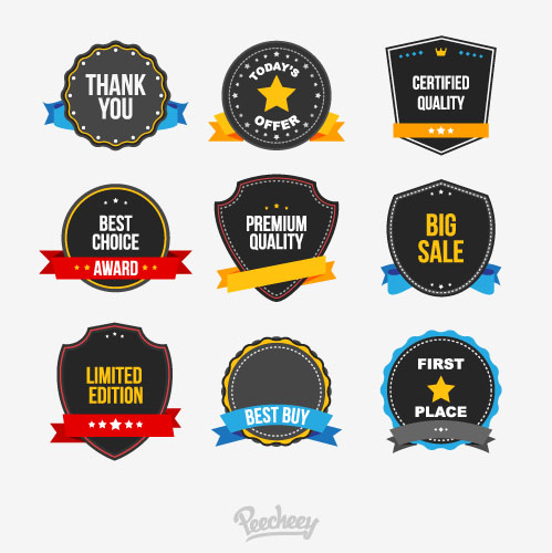 commercial stickers set