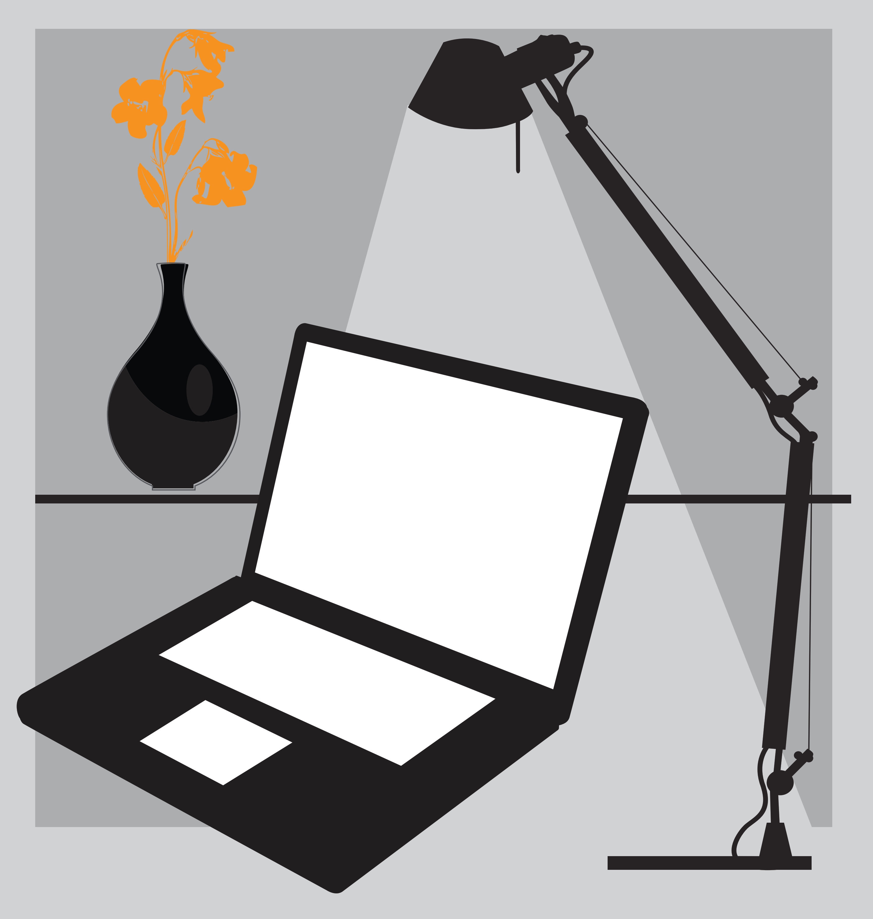 desk laptop vector