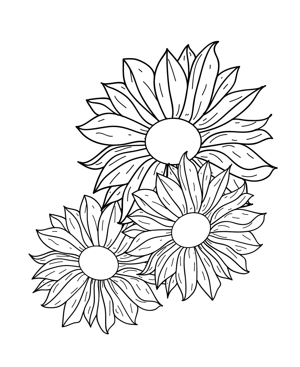 flowers line drawing