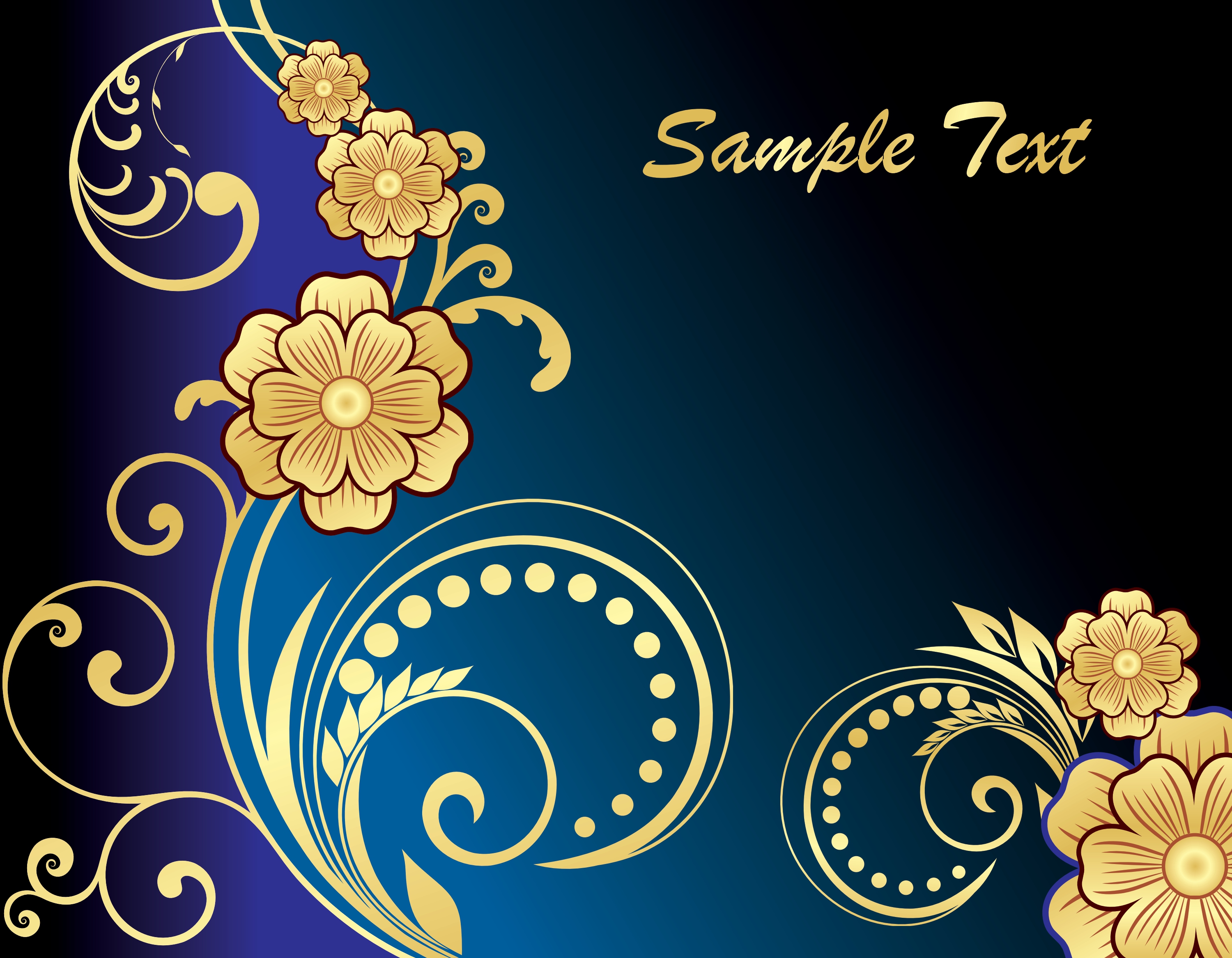 golden floral vector