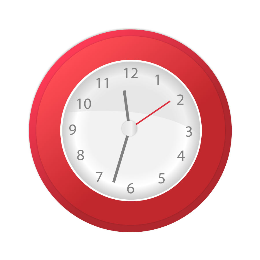 red clock illustration