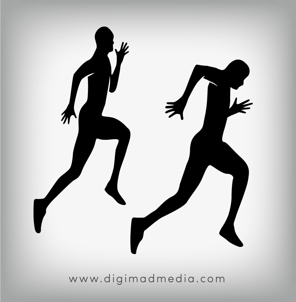 runners silhouette vector design