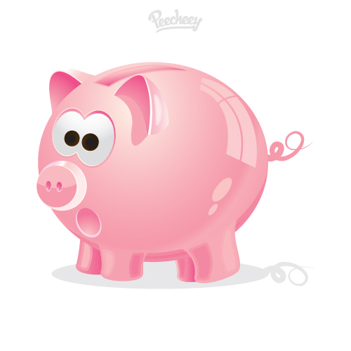 pink piggy bank icon