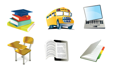 icons based on school and learning