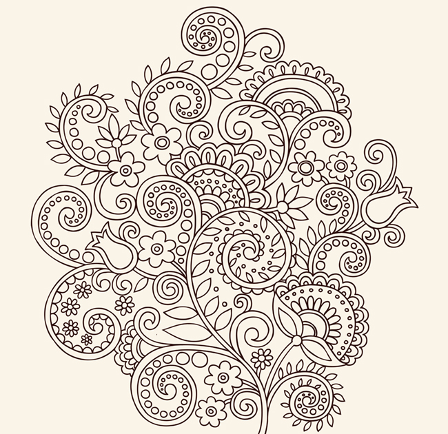 vintage flower ornaments vector