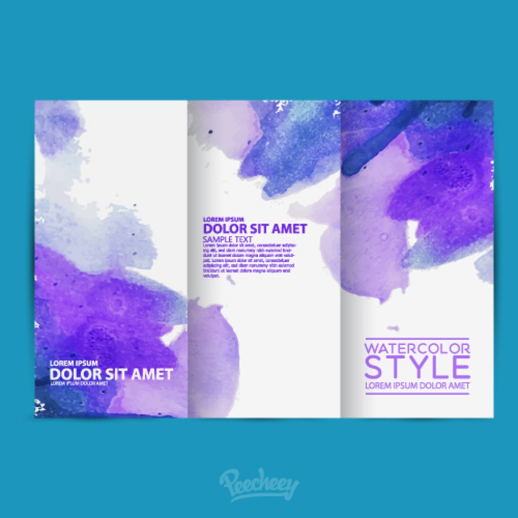 blue watercolor stylized brochure