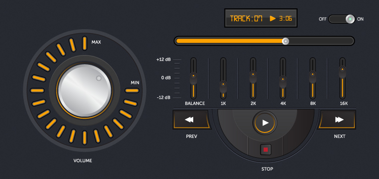 free music player vector interface