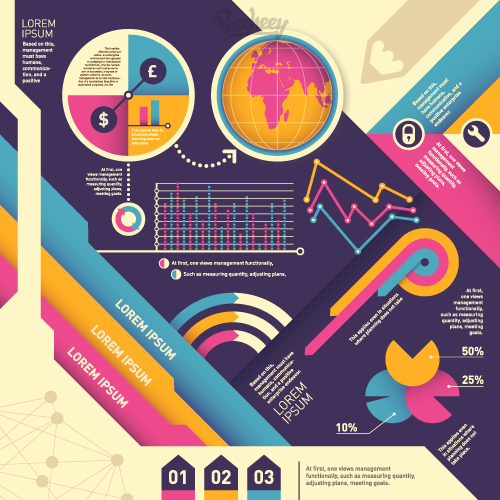 colorful infographic set