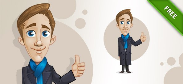 gentleman vector character with thumbs up