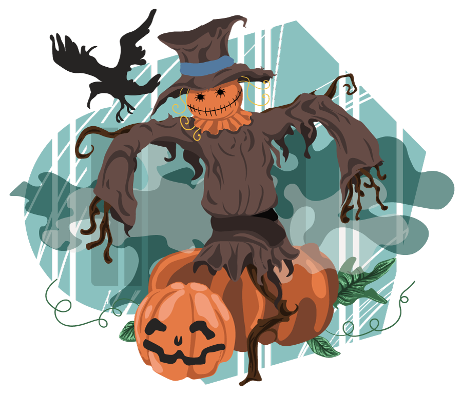 halloween scarecrow vector illustration