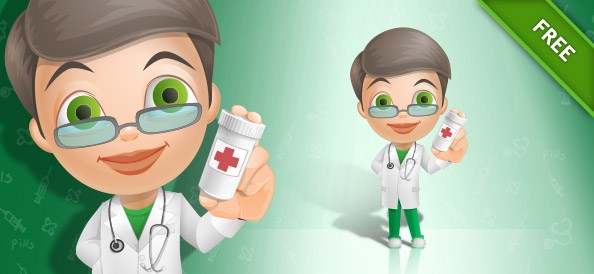 male doctor vector character