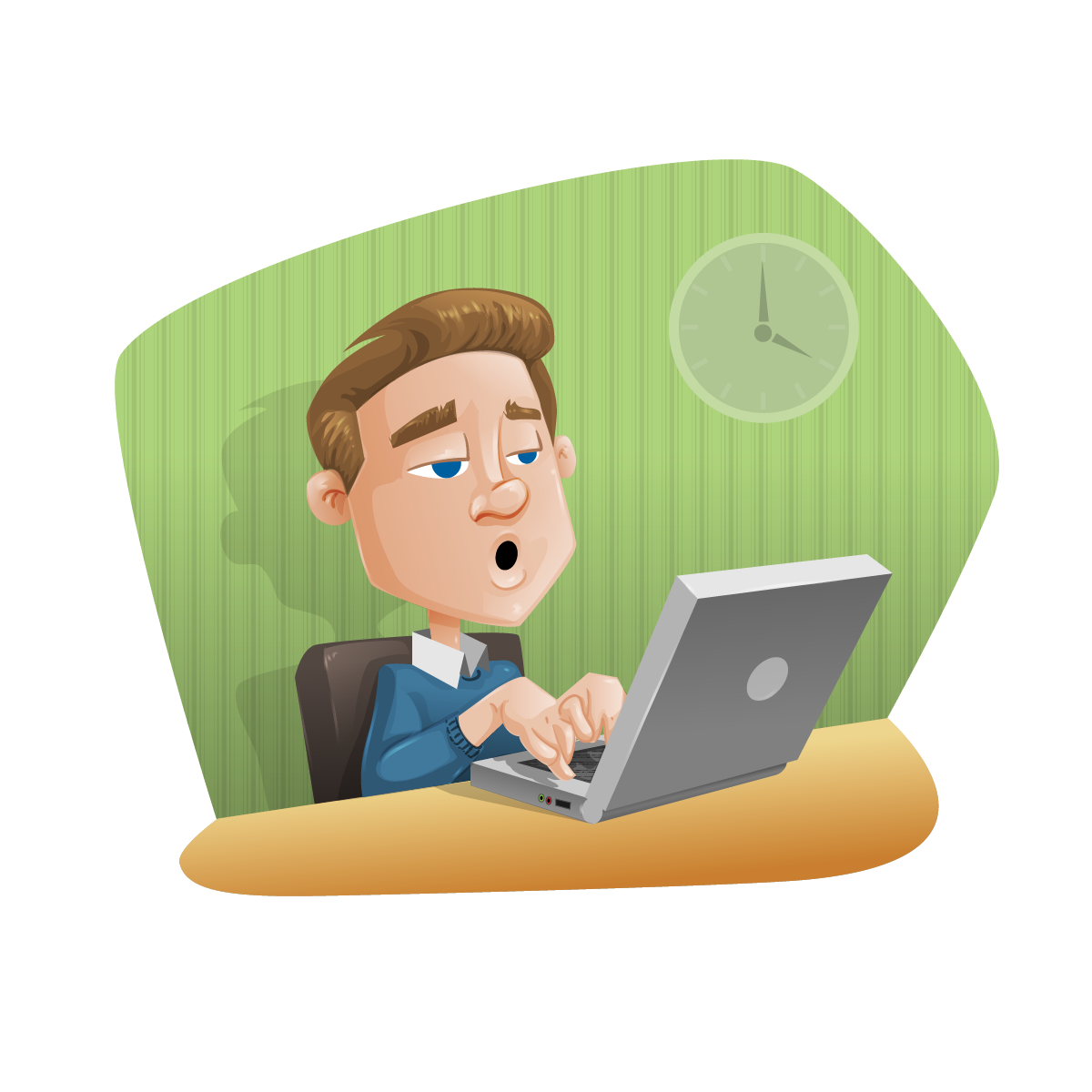 man vector character with laptop