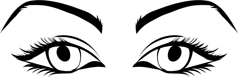 womans eyes vector illustration with black white style