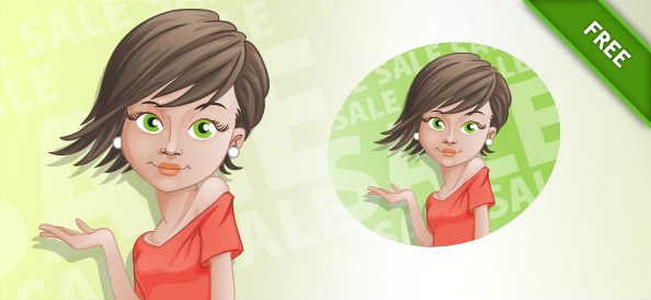 shopping girl vector character