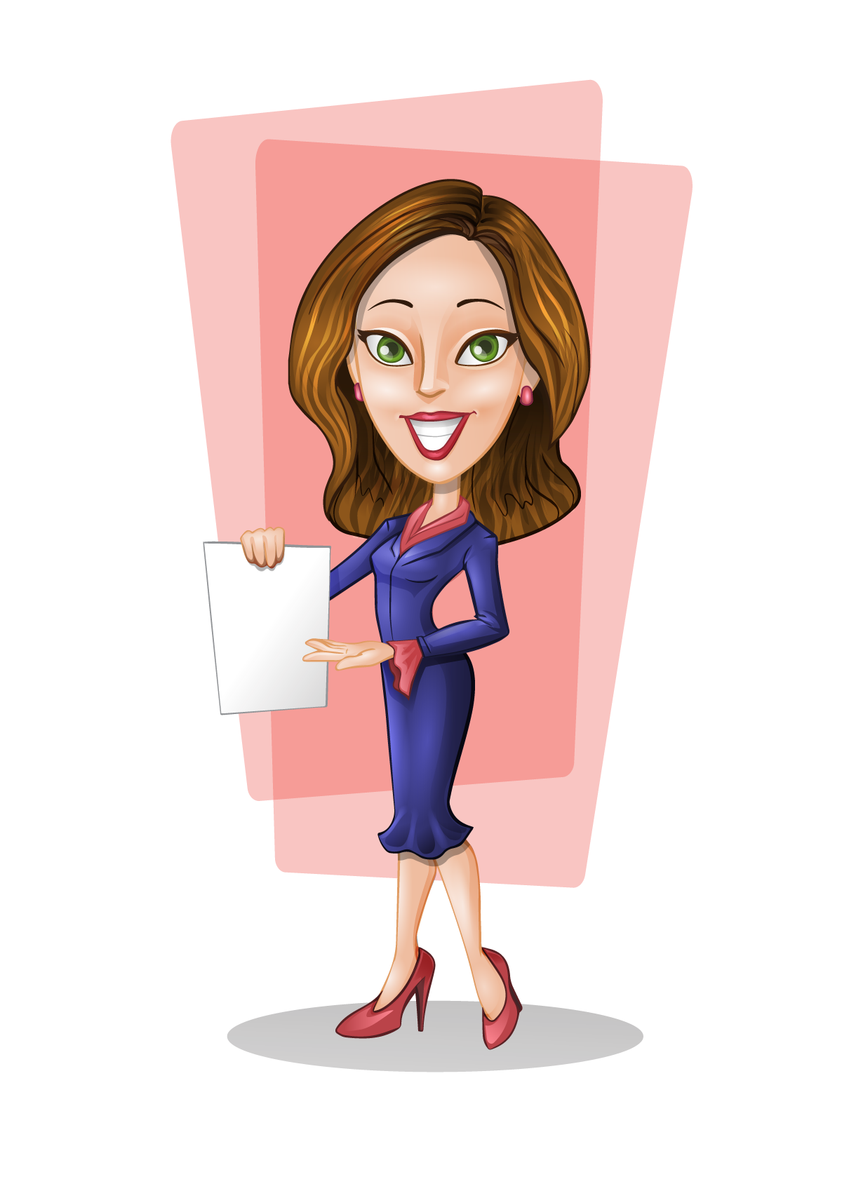 vector business lady holding paper