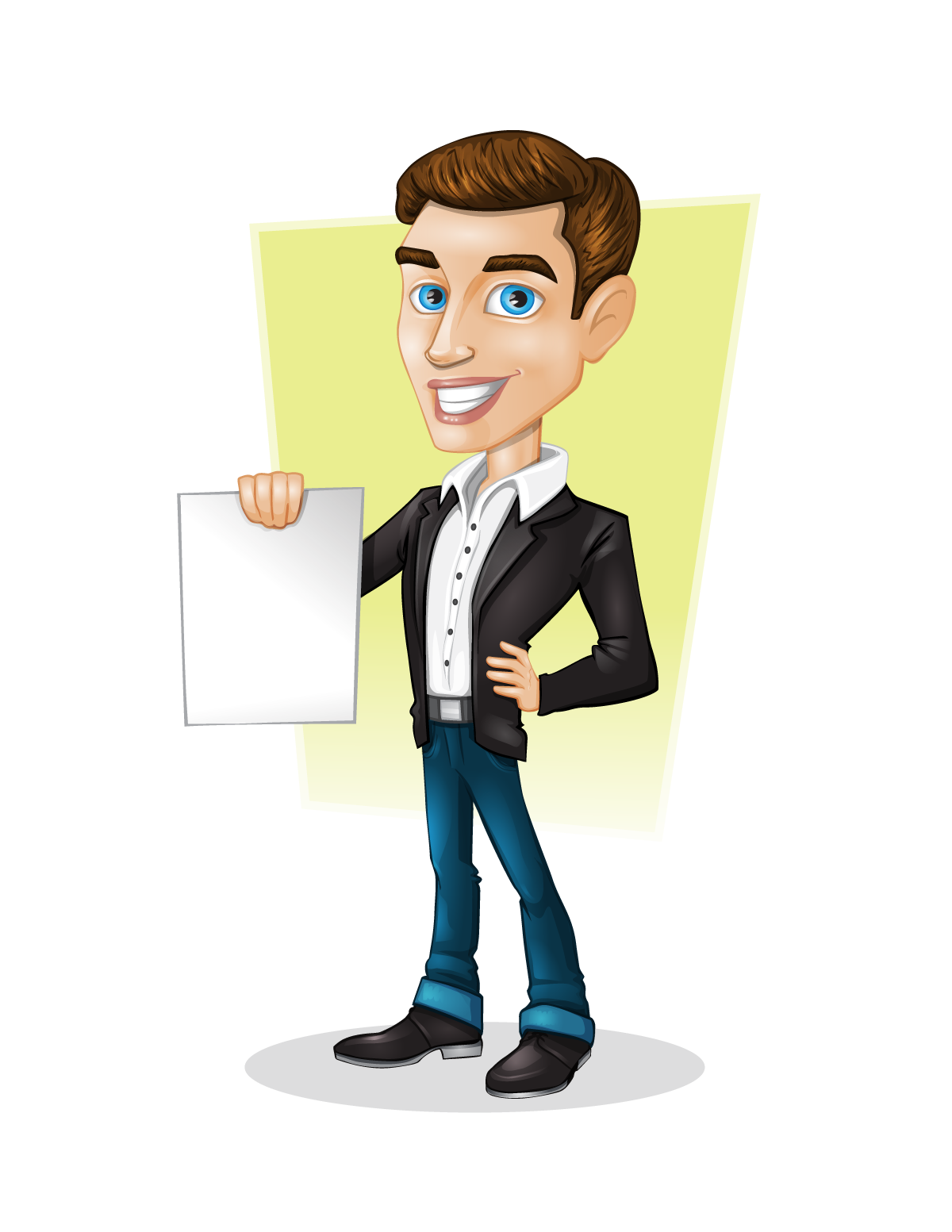 vector businessman holding paper