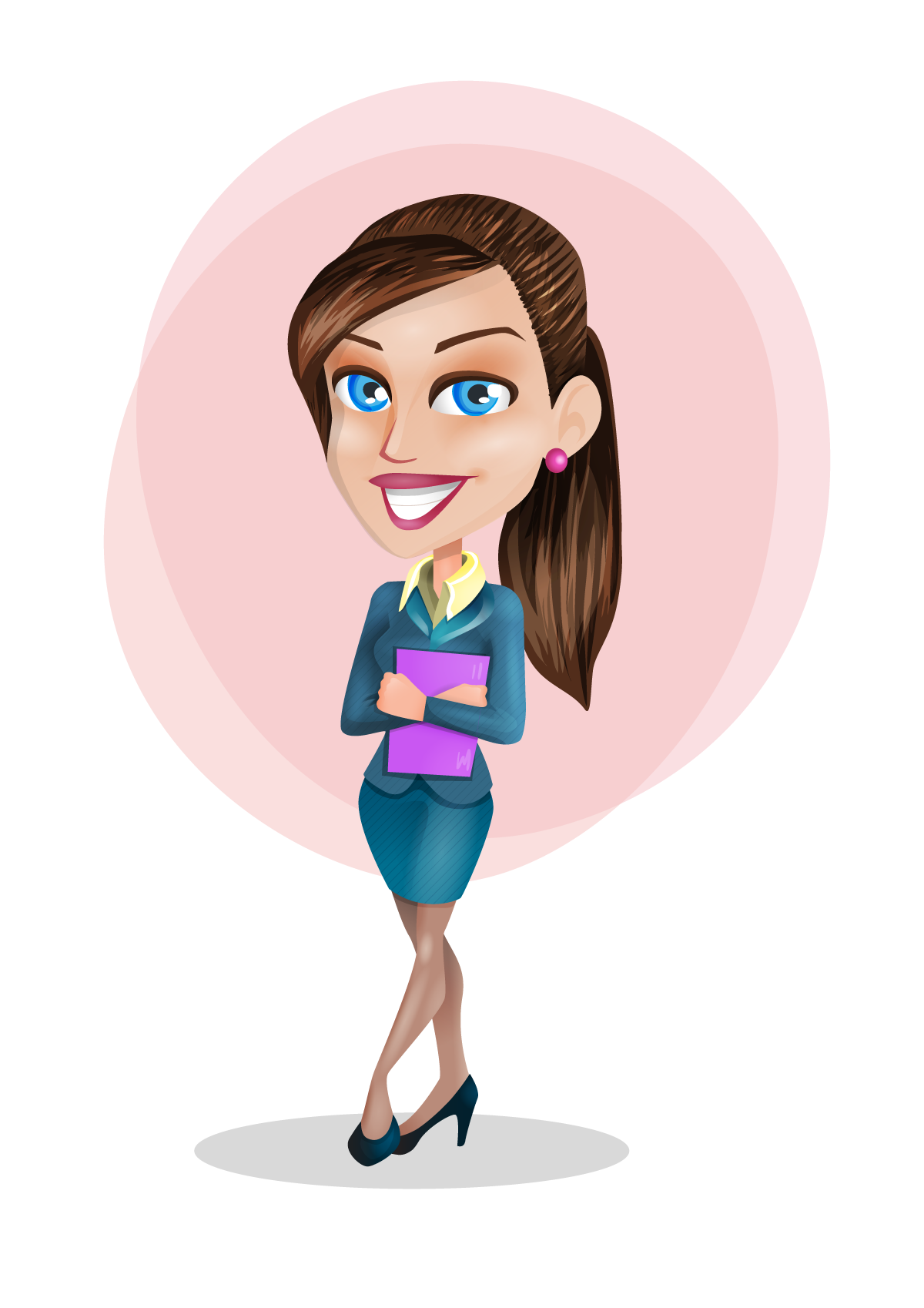 vector businesswoman with folder