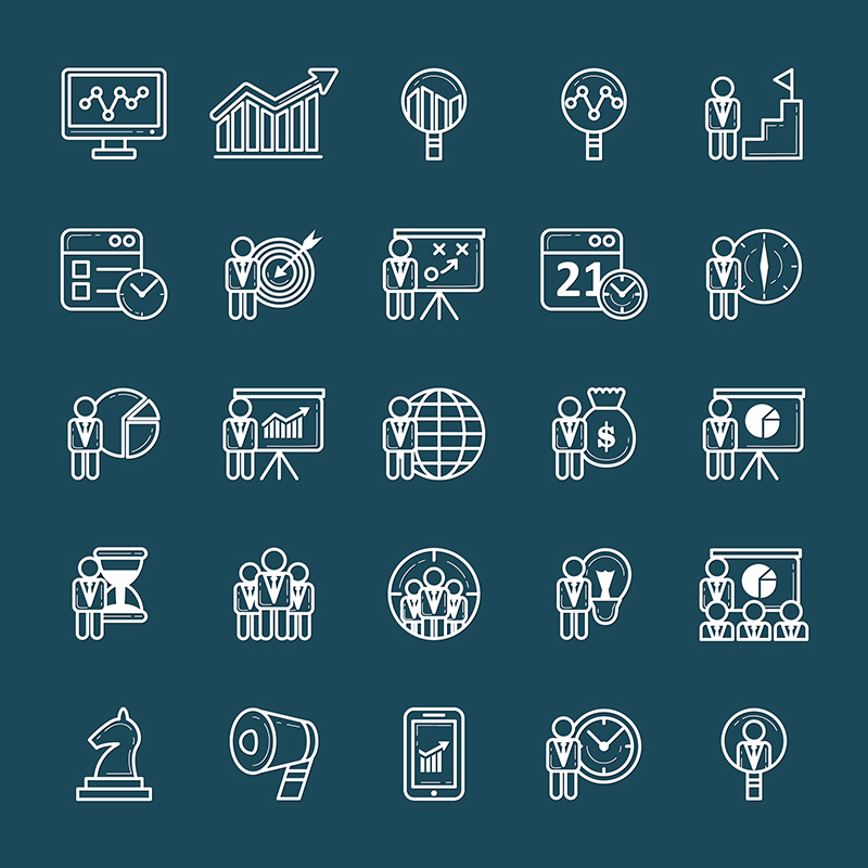 collection of business icons