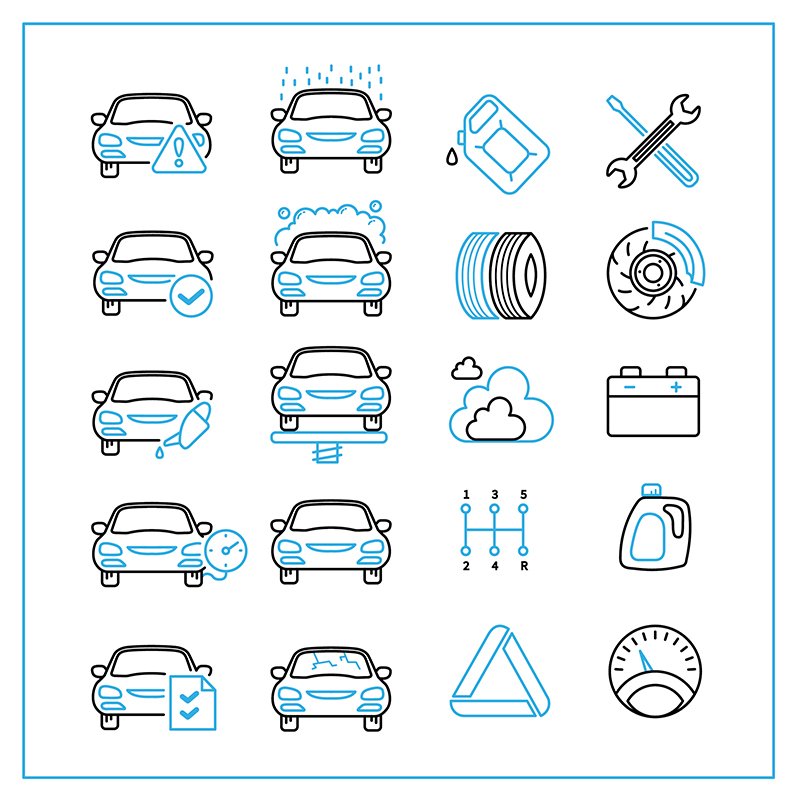 collection of car repair service icons