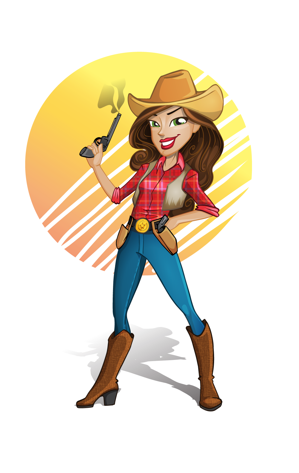 vector cowgirl character