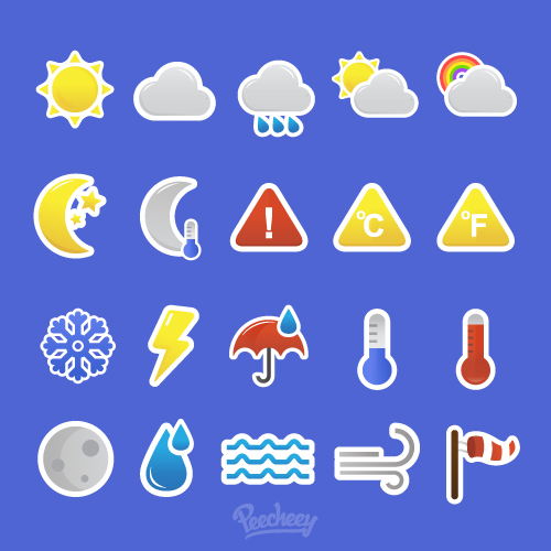 retro weather icons