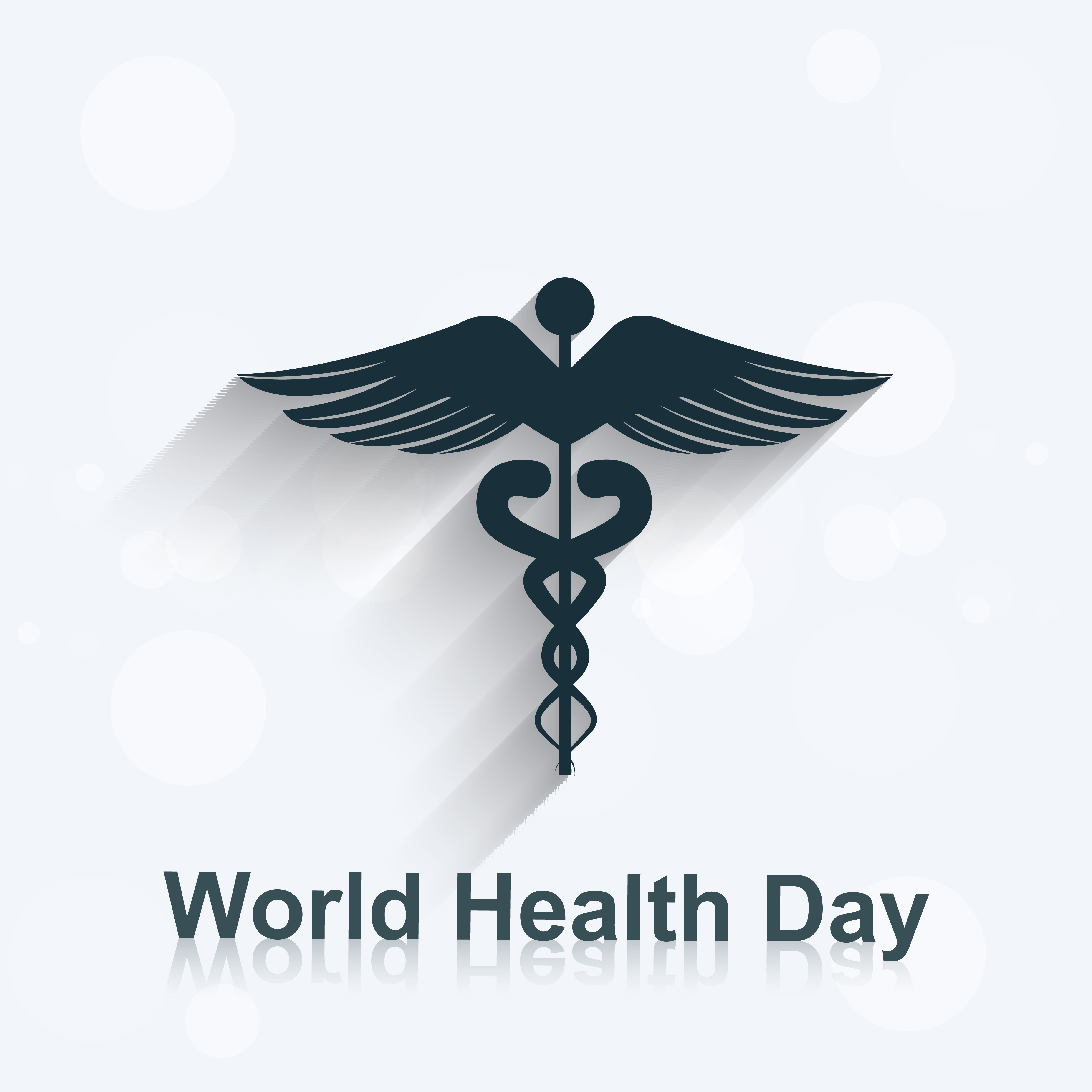 syringe for world health day medical symbol concept background