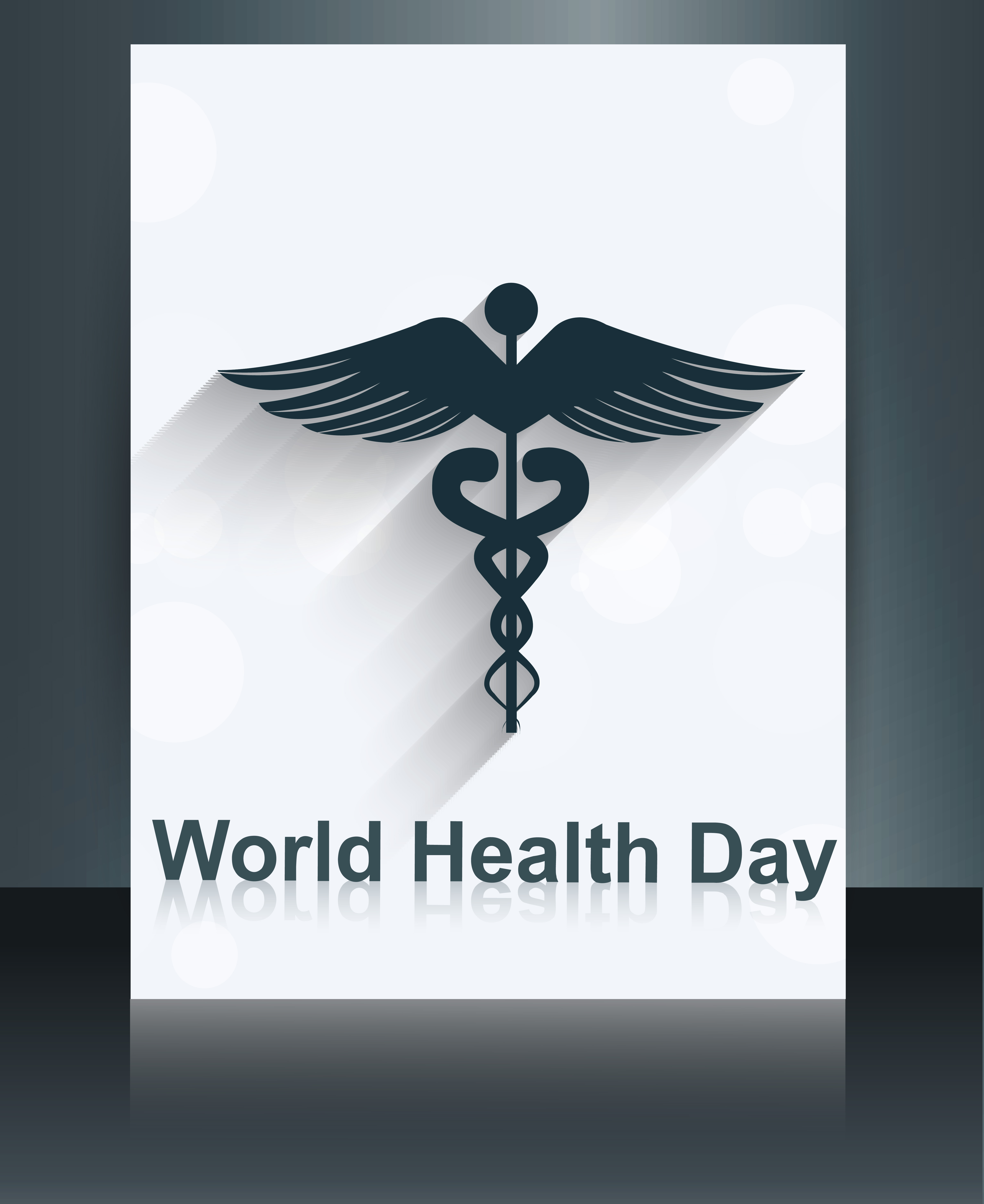 caduceus medical symbol brochure colorful template world health day reflection design vector